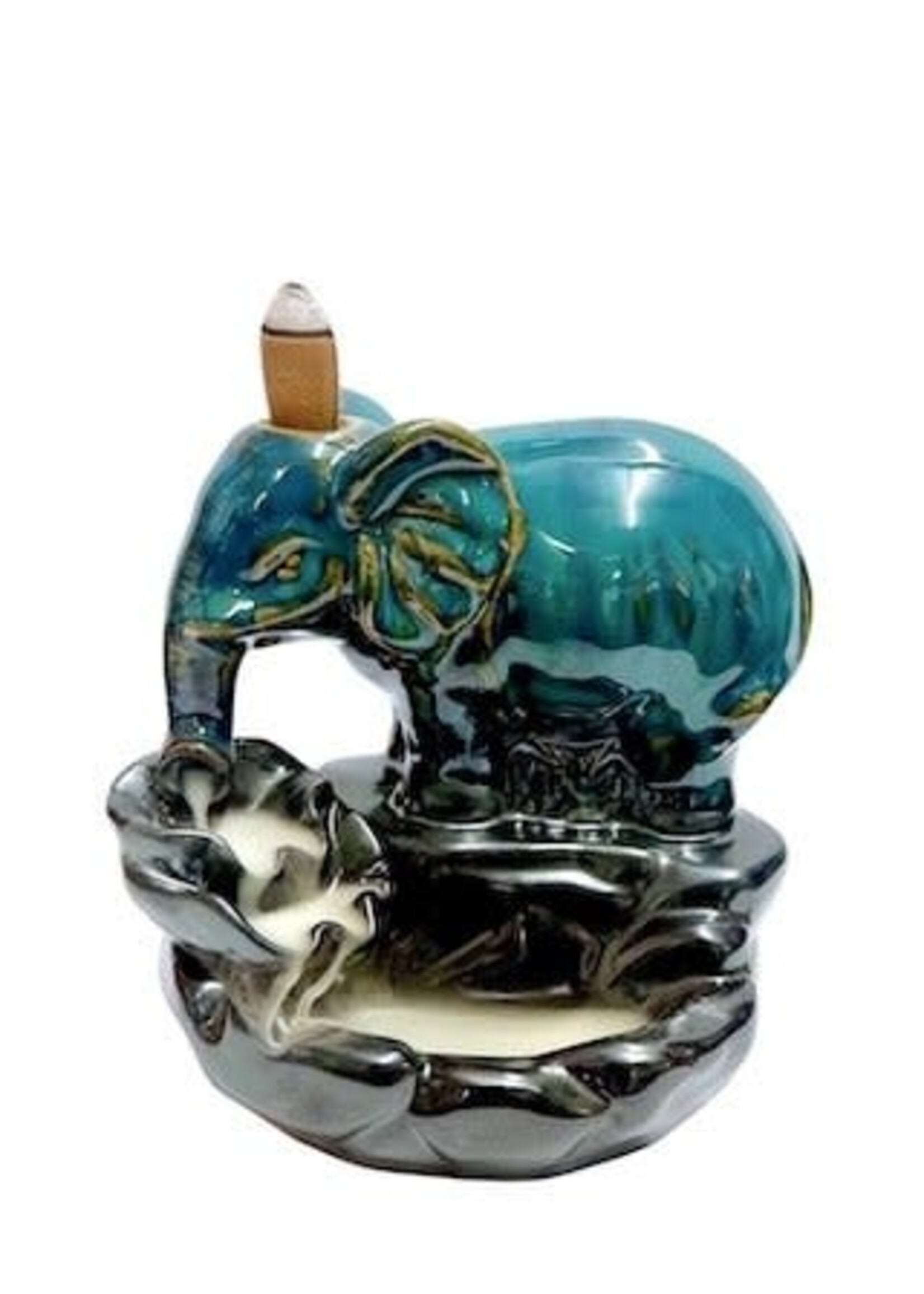 Tulsi Tulsi Backflow Elephant  Green 12cm