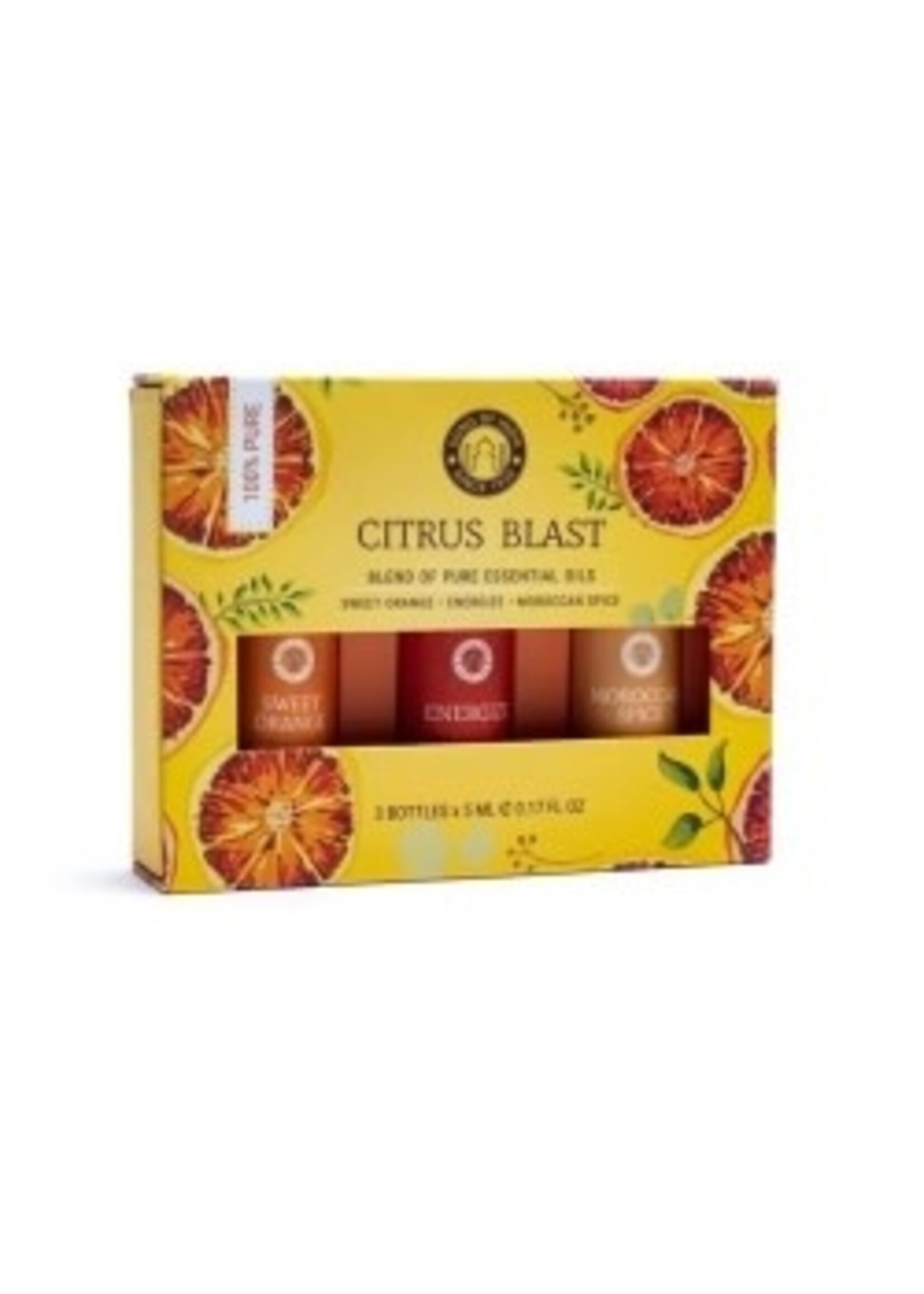 Song of India Song of India Essential Oil Gift Box Set of 3 x 5ml bottles - Citrus Blast (Sweet Orange, Energize, Moroccan Spice)