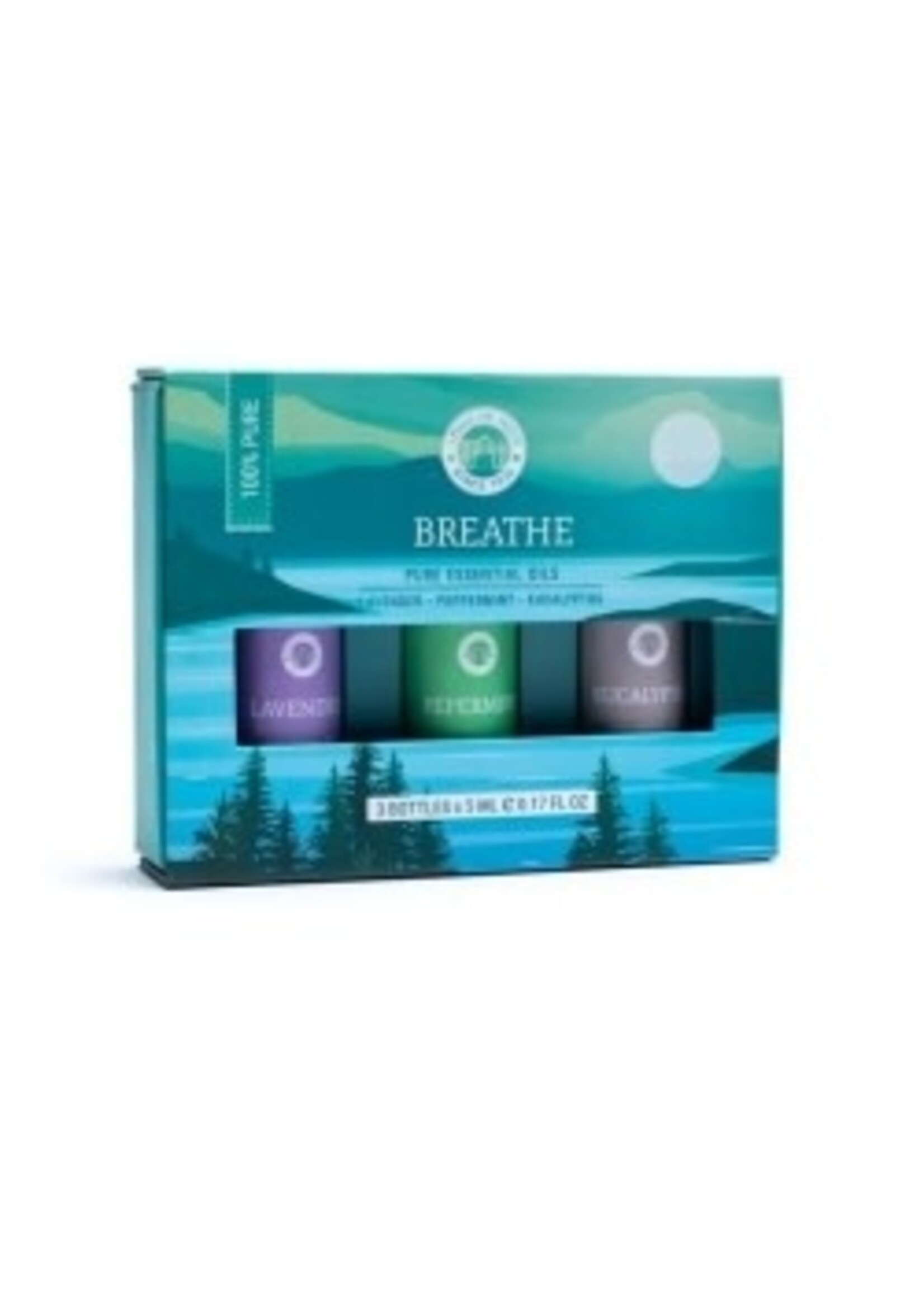 Song of India Song of India Essential Oil Gift Box  Set of 3 x 5ml bottles - Breathe (Lavender, Peppermint,  Eucalyptus)
