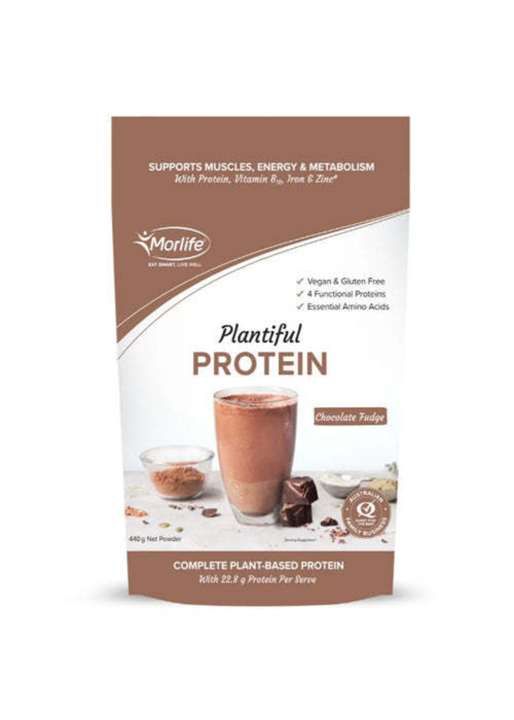 MORLIFE Morlife Plantiful Protein  Chocolate Fudge 440gms