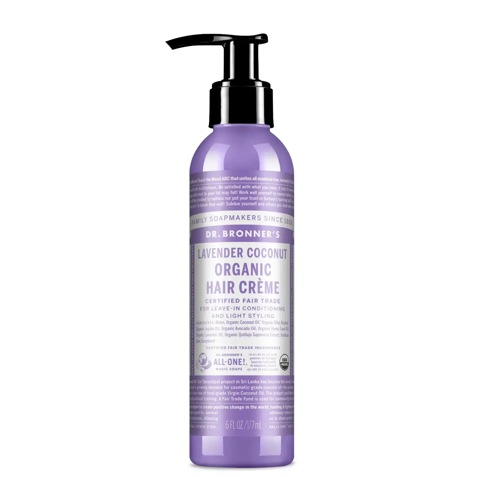 Dr Bronners Dr Bronners Organic Hair Creme 177ml Lavender Coconut (Purple)
