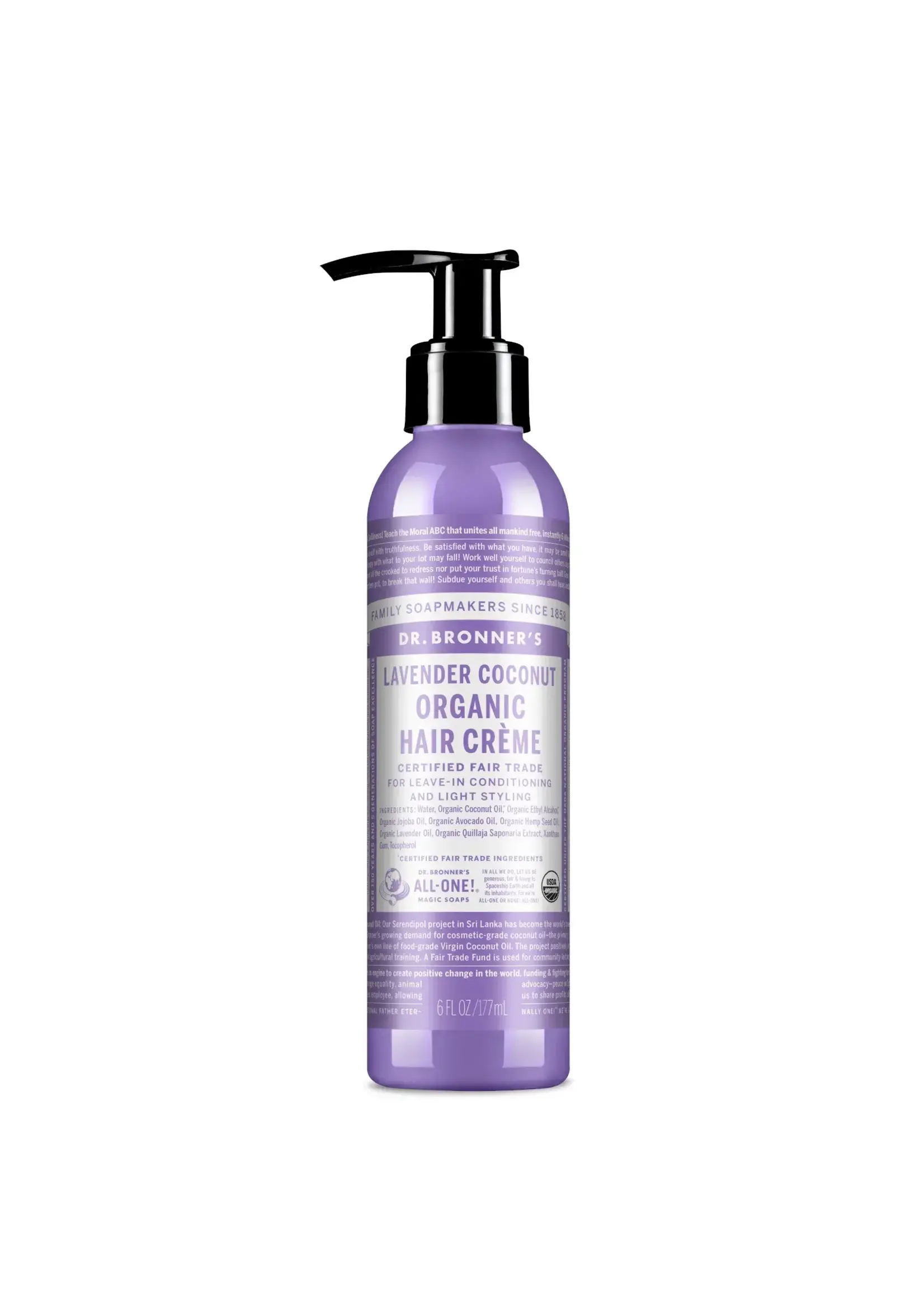Dr Bronners Dr Bronners Organic Hair Creme 177ml Lavender Coconut (Purple)