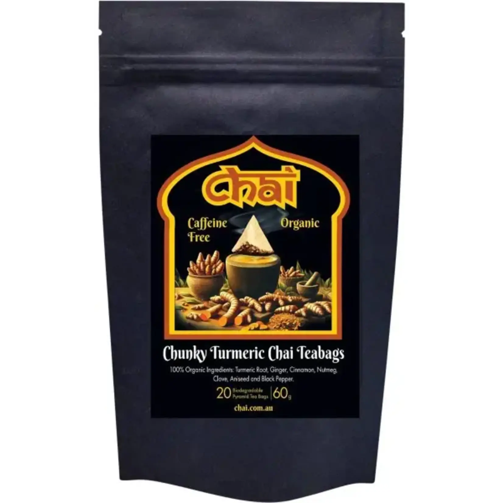 Chai Tea Chai Organic Chunky Turmeric Chai Tea Bags  x 20 tea bags