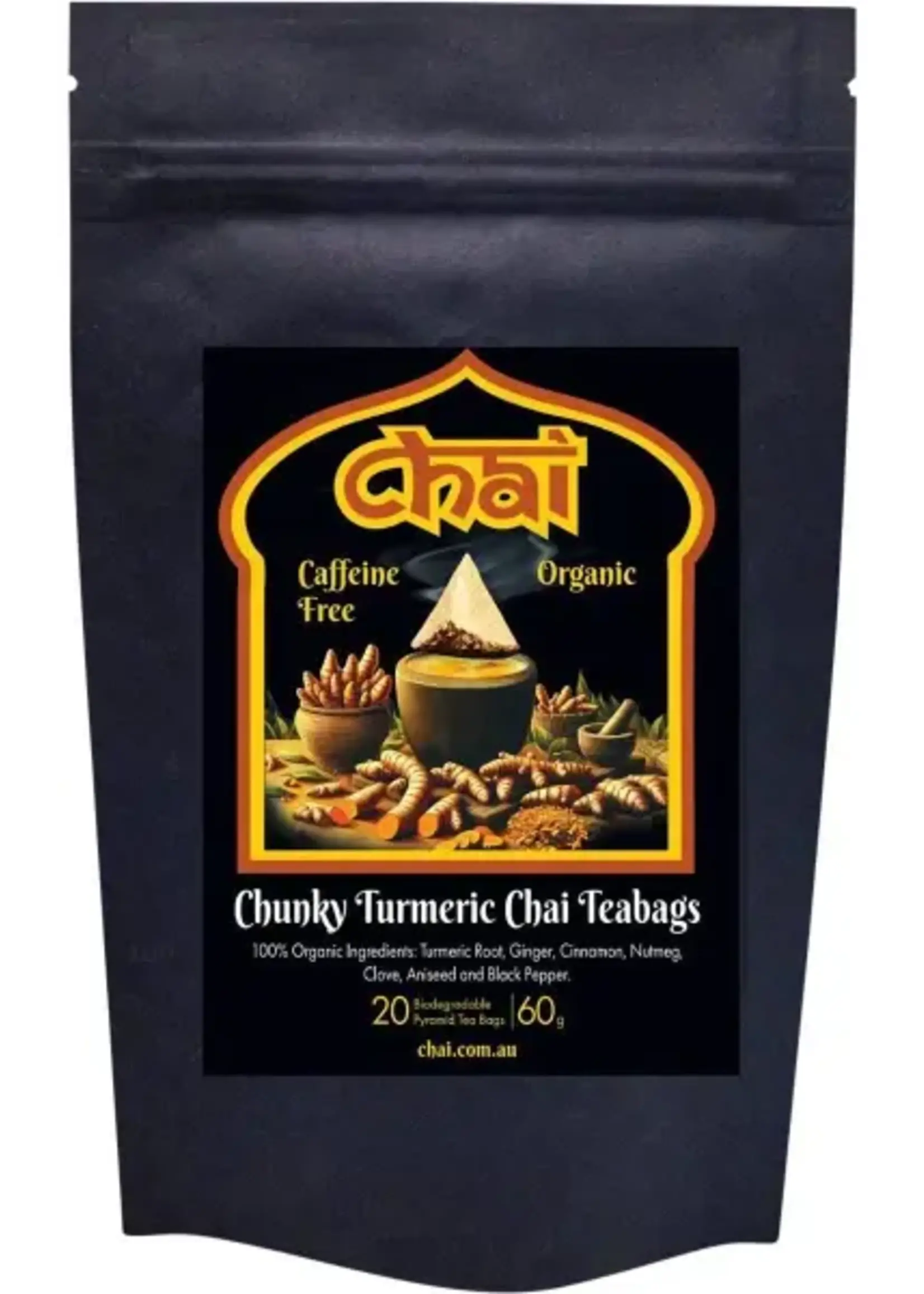 Chai Tea Chai Organic Chunky Turmeric Chai Tea Bags  x 20 tea bags