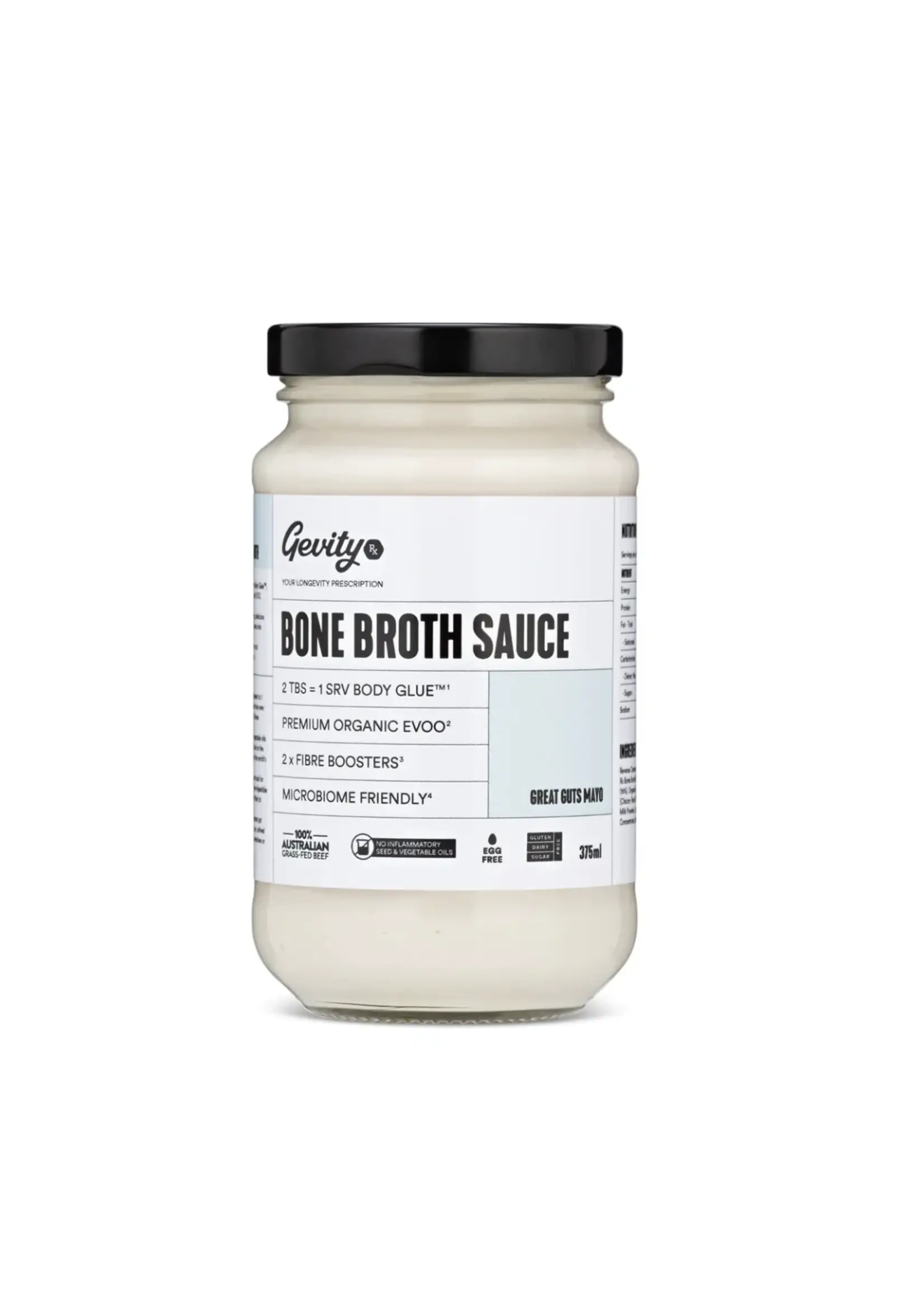 Gevity Gevity Rx Bone Broth Sauce 375 ml Great Guts Mayo