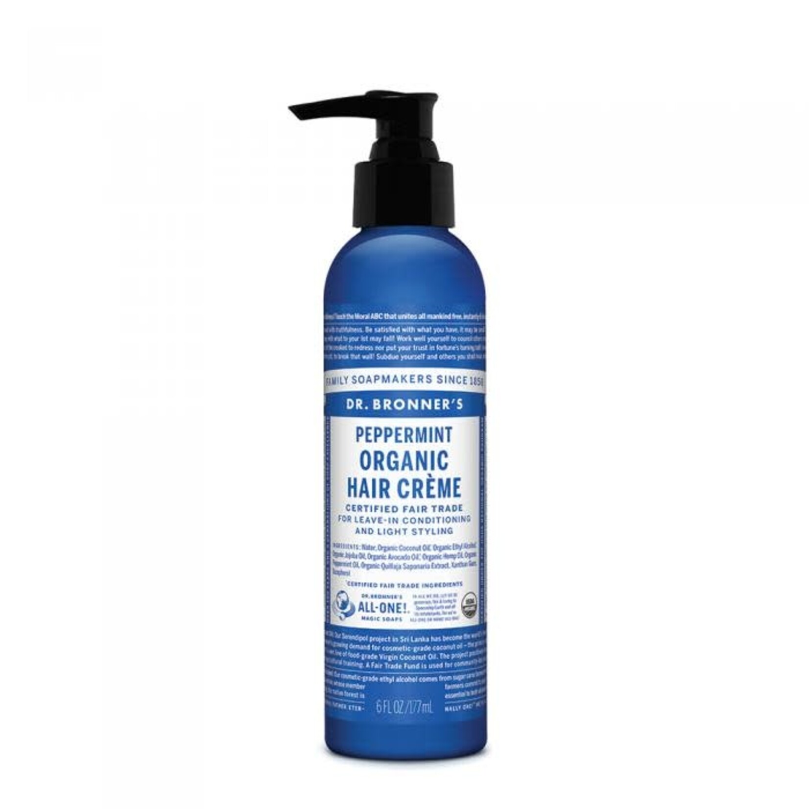 Dr Bronners Dr Bronners Organic Hair Creme 177ml Peppermint ( Dark Blue)