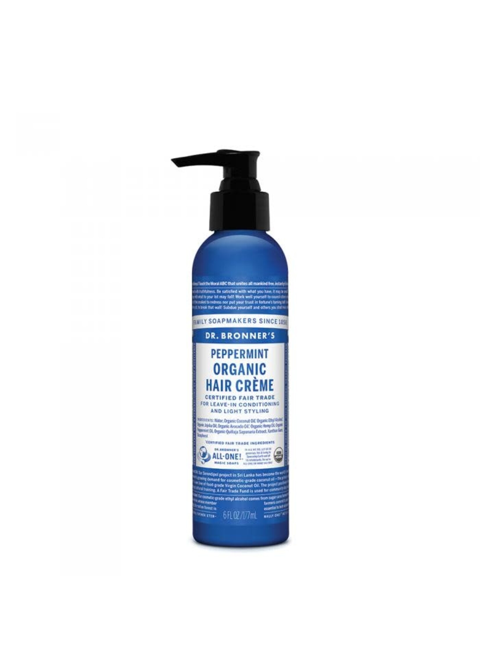 Dr Bronners Dr Bronners Organic Hair Creme 177ml Peppermint ( Dark Blue)