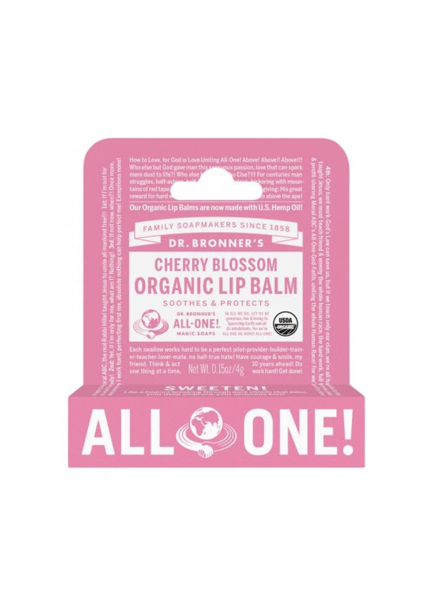 Dr Bronners Dr Bronners Organic Lip Balm Cherry Blossom 4g (Pink)
