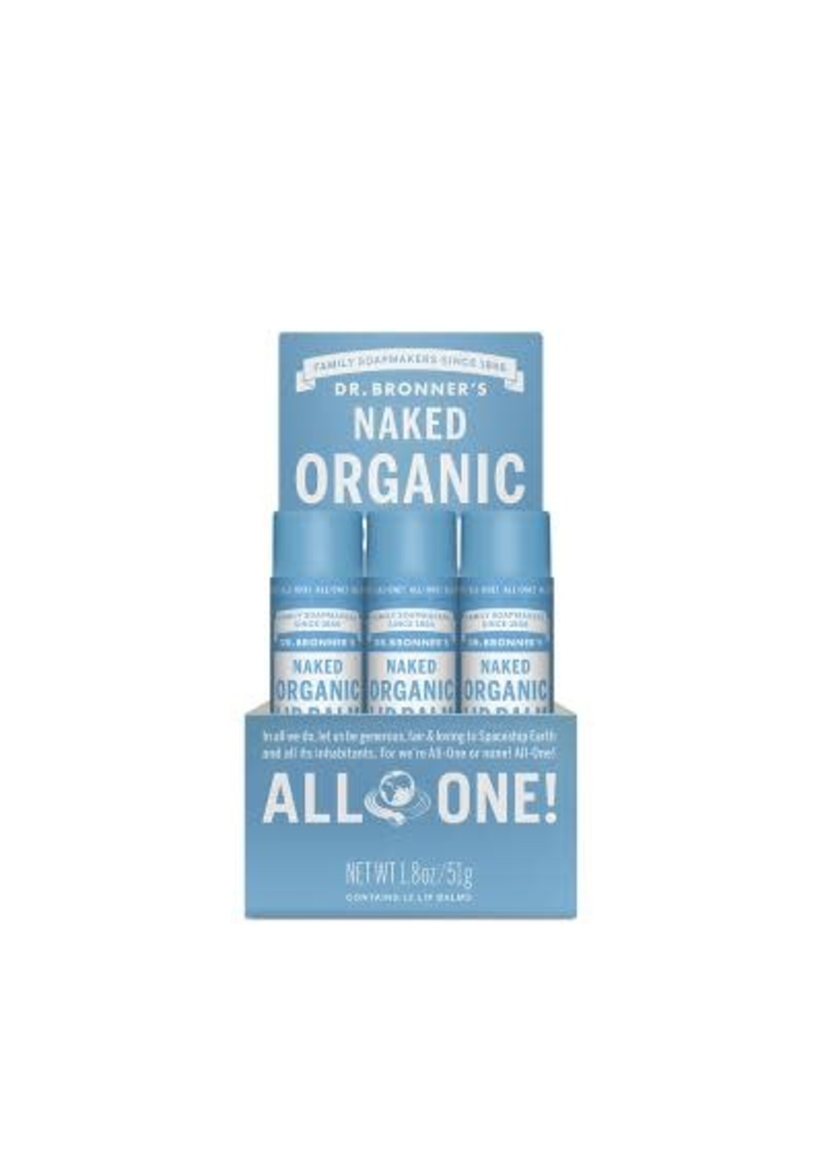 Dr Bronners Dr Bronners Organic Lip Balm Naked 4g (Light Blue)