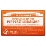 Dr Bronners Dr Bronners Organic Pure Castile Bar Soap Tea Tree 140g ( Orange)
