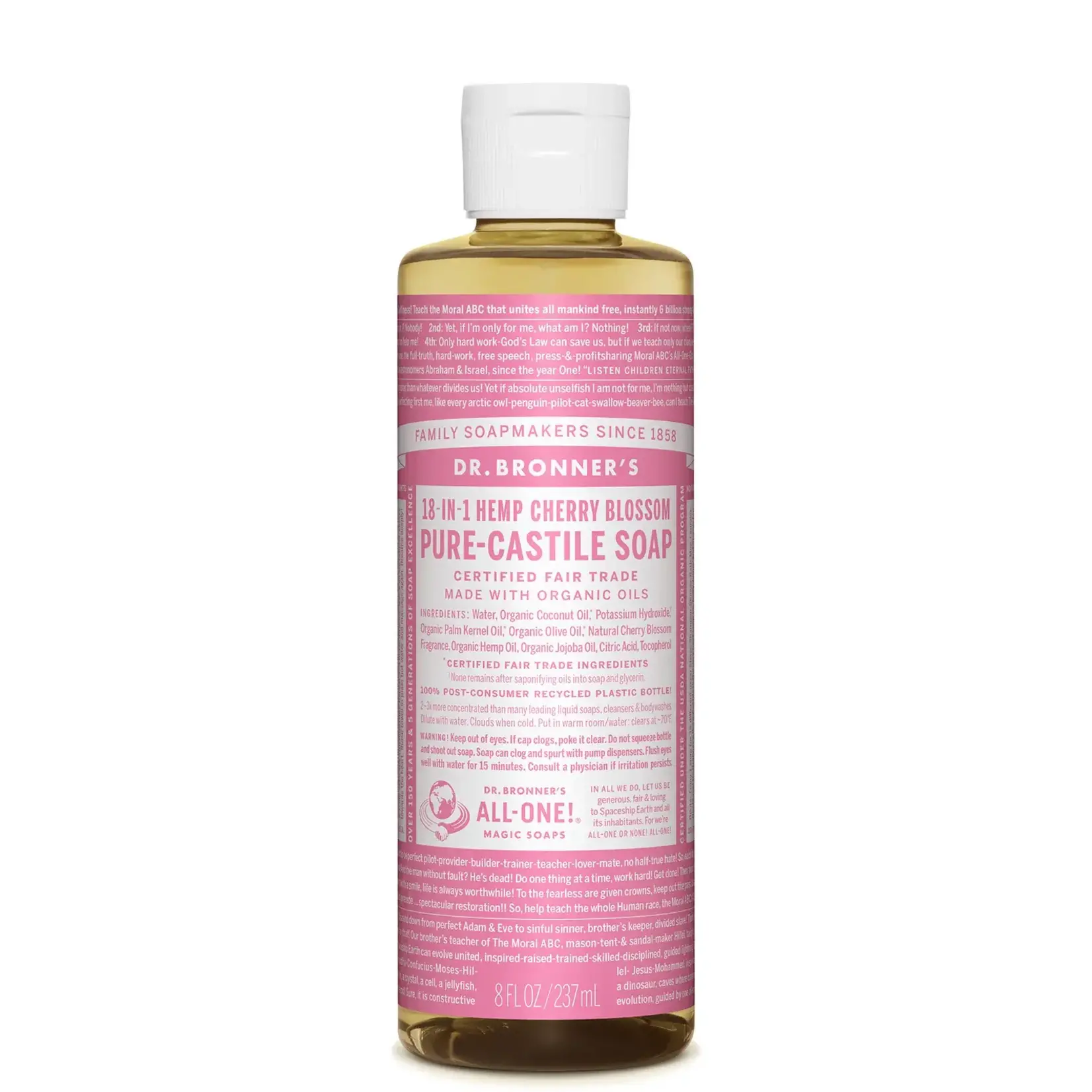 Dr Bronners Dr Bronners Organic Pure Castile Liquid Soap Cherry Blossom 237ml ( Pink)