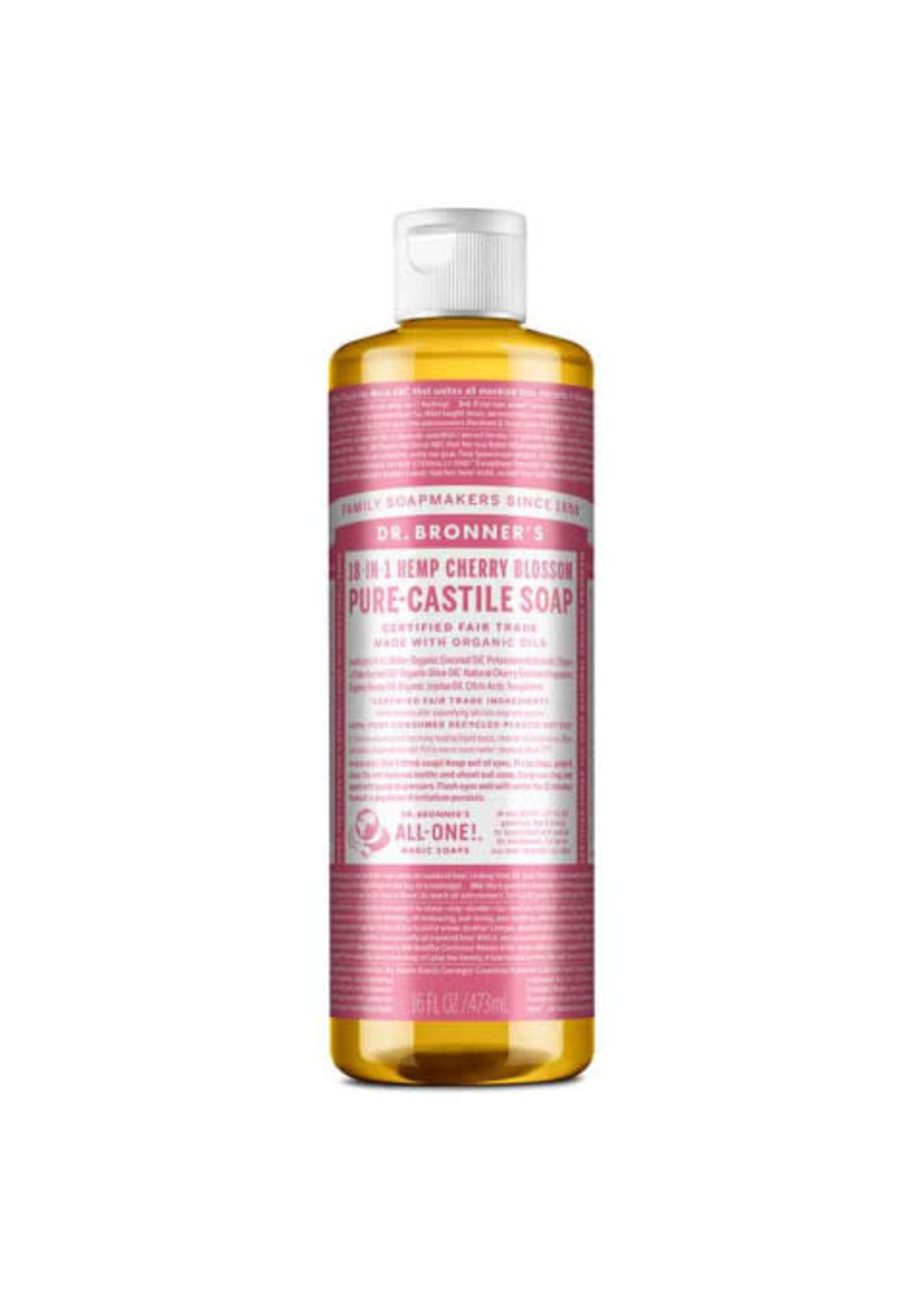 Dr Bronners Dr Bronners Organic Pure Castile Liquid Soap Cherry Blossom 473ml (Pink)