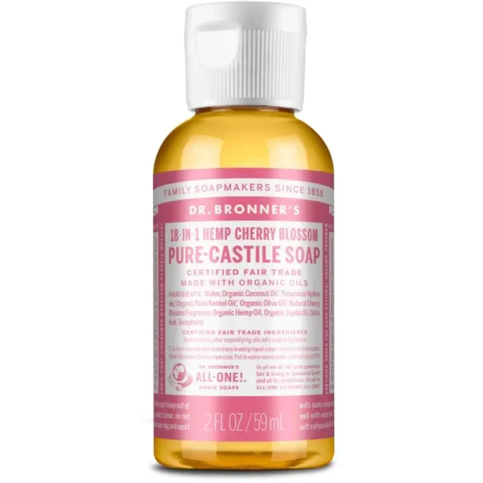 Dr Bronners Dr Bronners Organic Pure Castile Liquid Soap Cherry Blossom 59ml ( Pink)