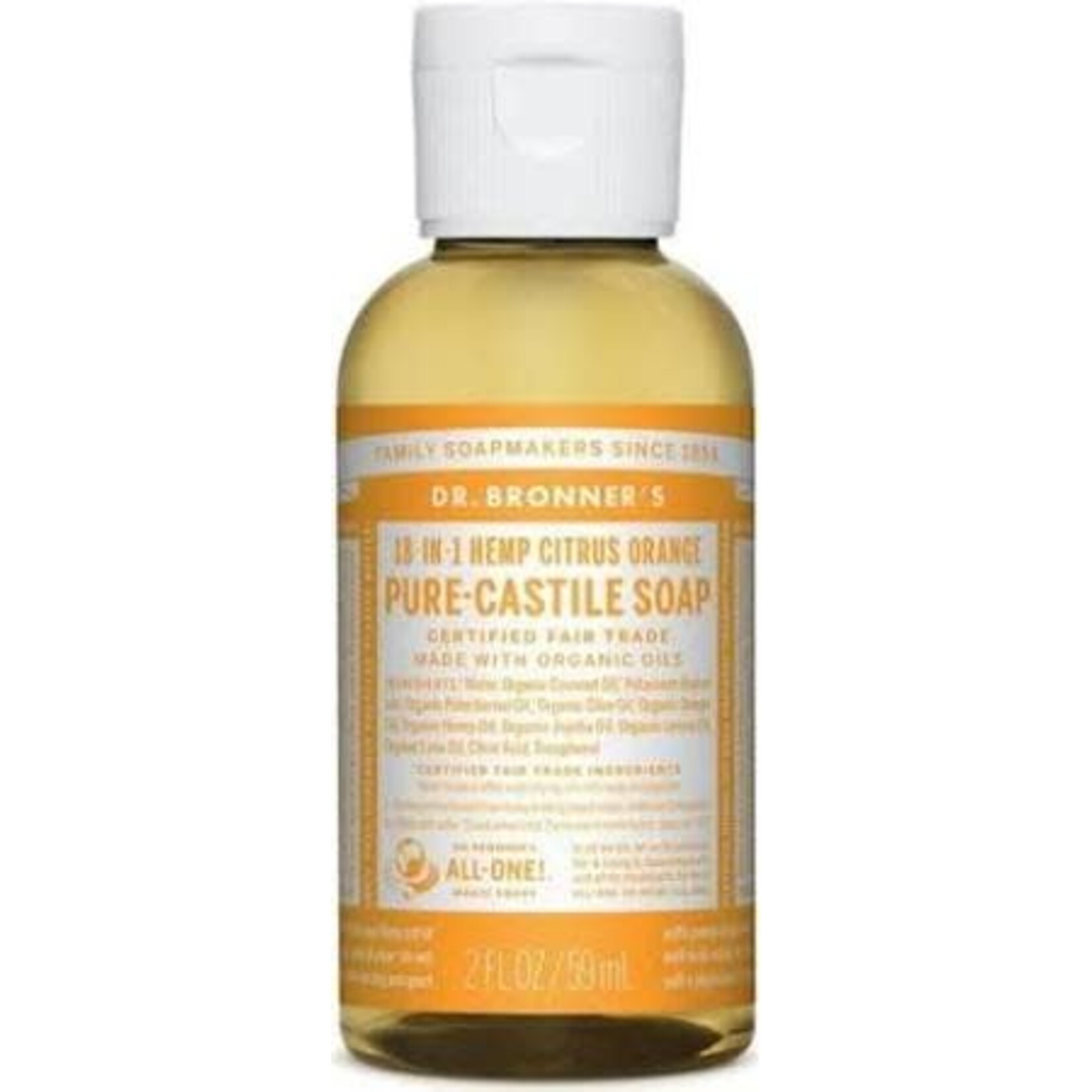 Dr Bronners Dr Bronners Organic Pure Castile Liquid Soap Citrus  59ml ( Yellow)