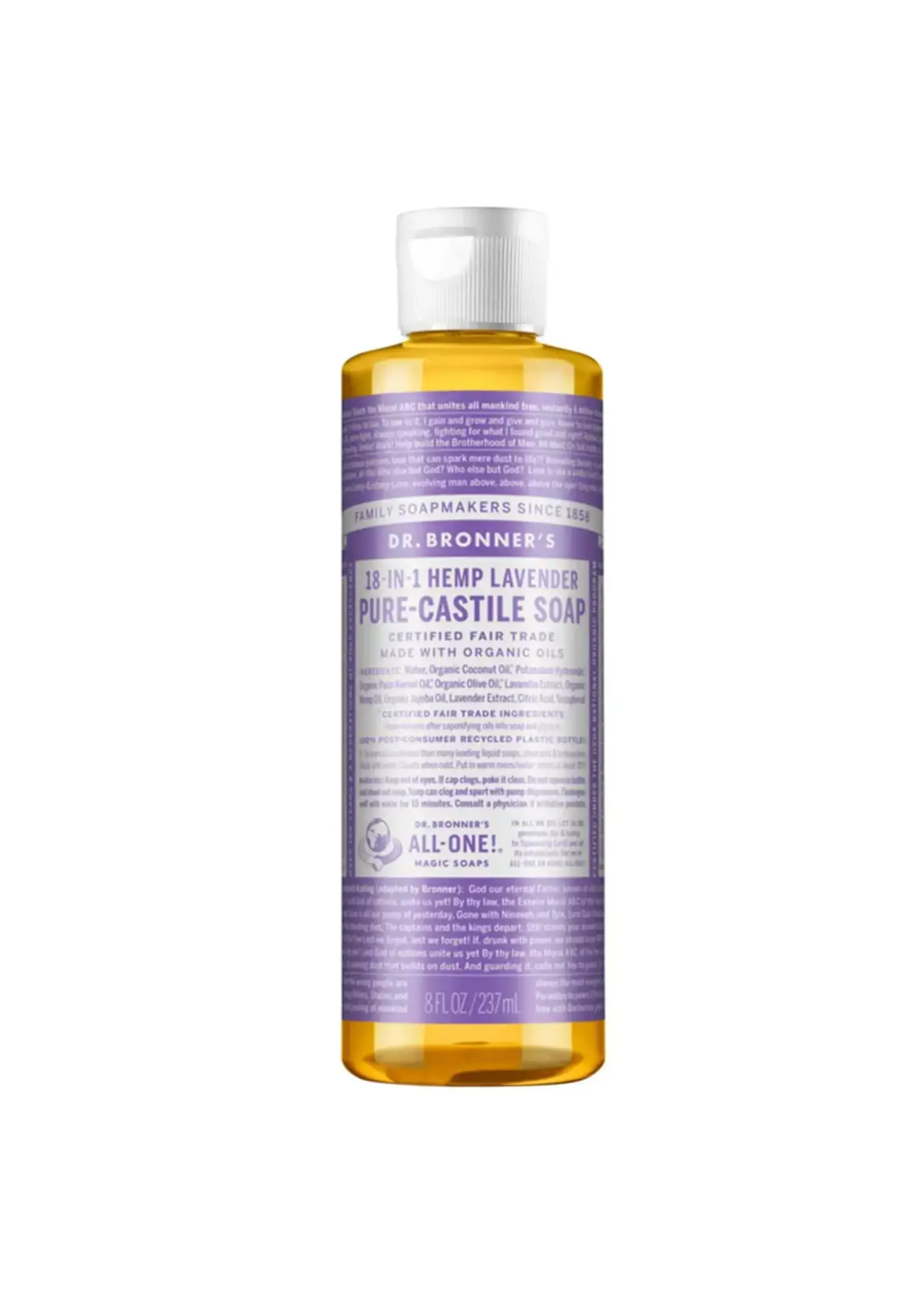 Dr Bronners Dr Bronners Organic Pure Castile Liquid Soap Lavender 237ml (Purple)