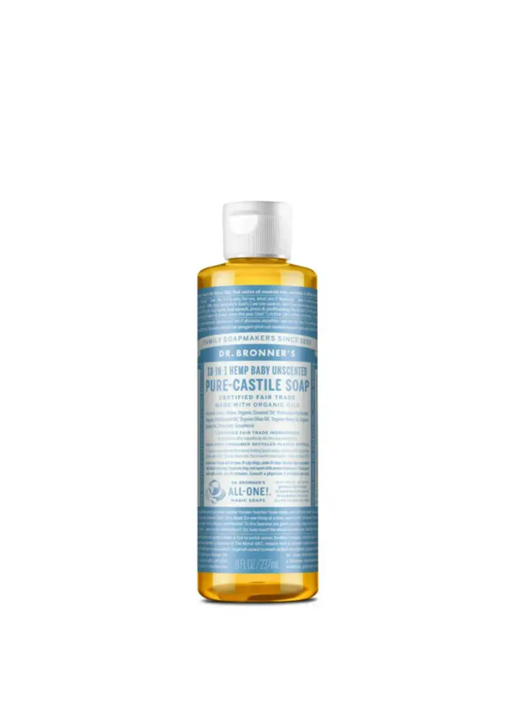 Dr Bronners Dr Bronners Organic Pure Castile Liquid Soap Unscented 237ml (light blue)
