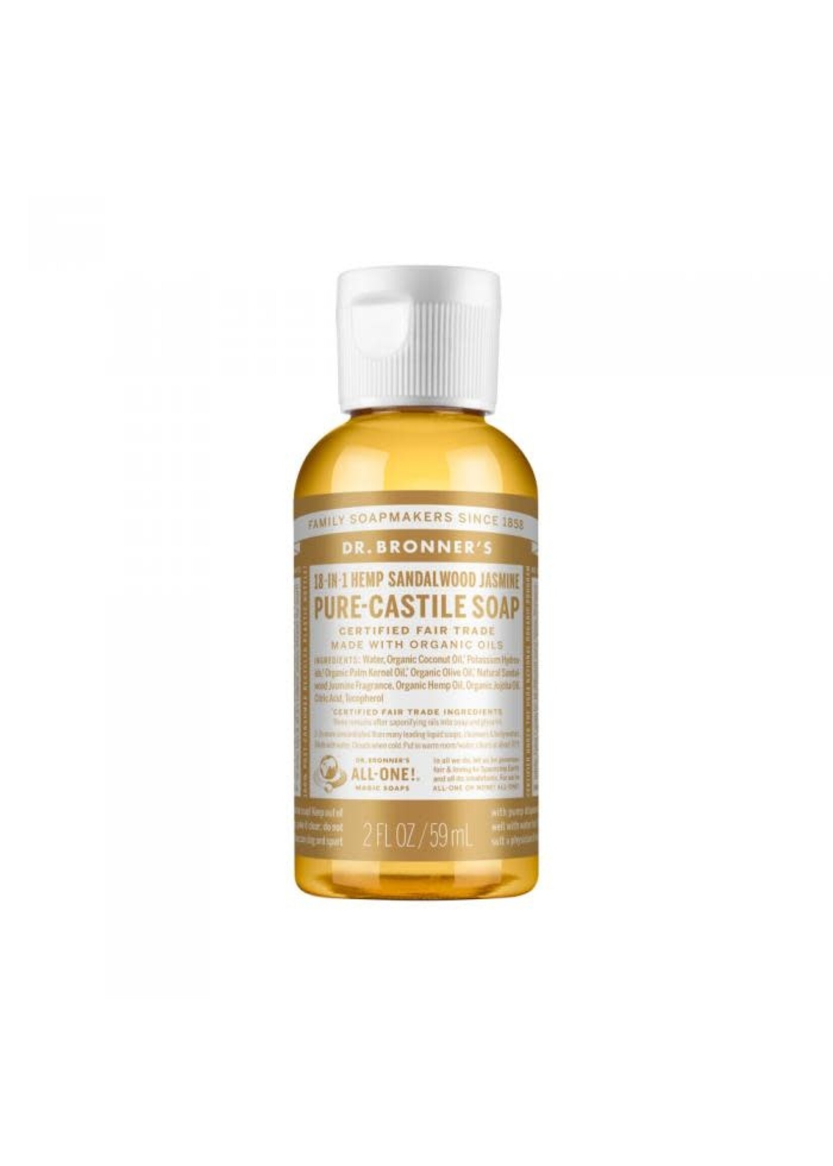 Dr Bronners Dr Bronners Organic Pure Castile Liquid Soap Sandalwood & Jasmine 59ml ( Beige)