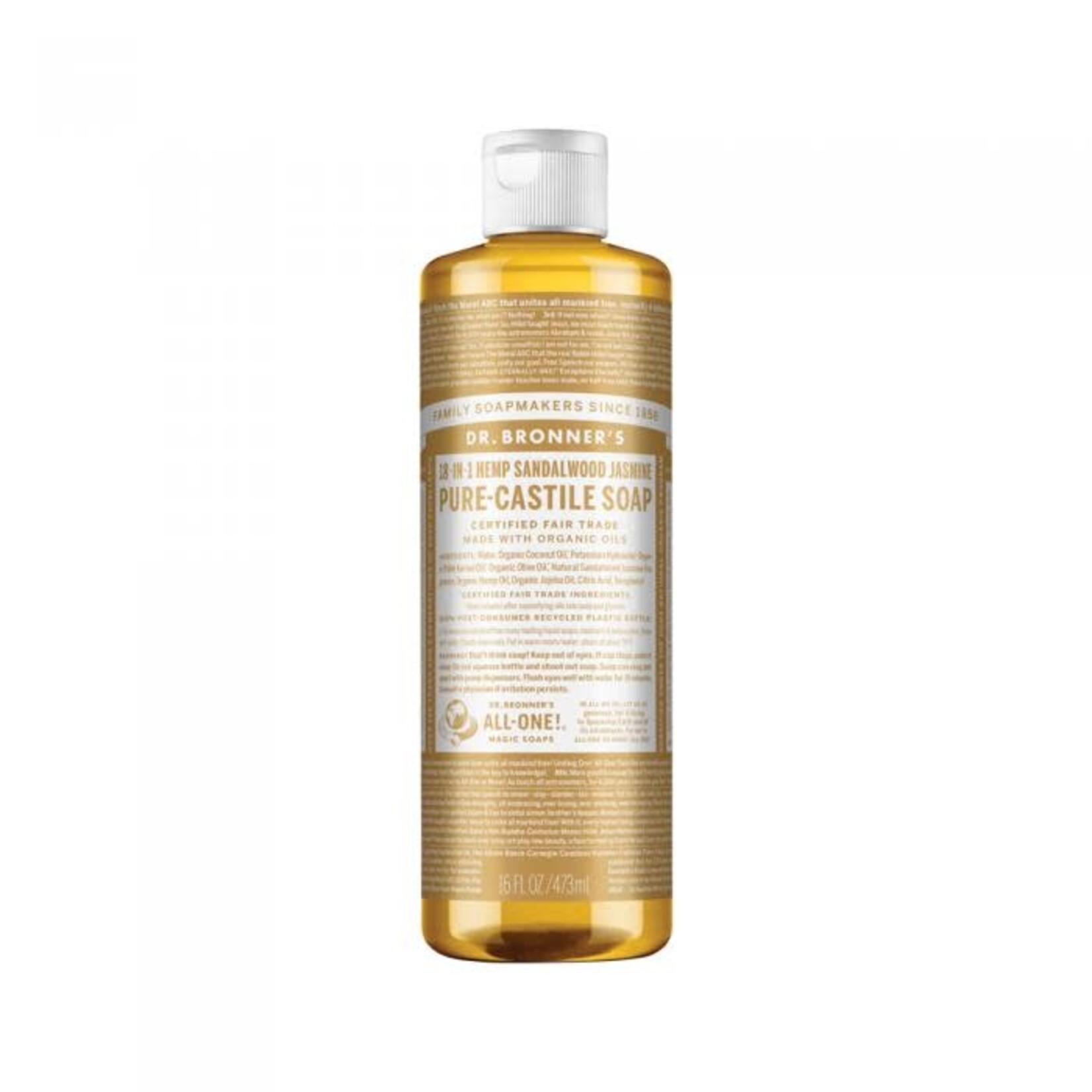 Dr Bronners Dr Bronners Organic Pure Castile Liquid Soap Sandalwood & Jasmine  473 ml (Beige)