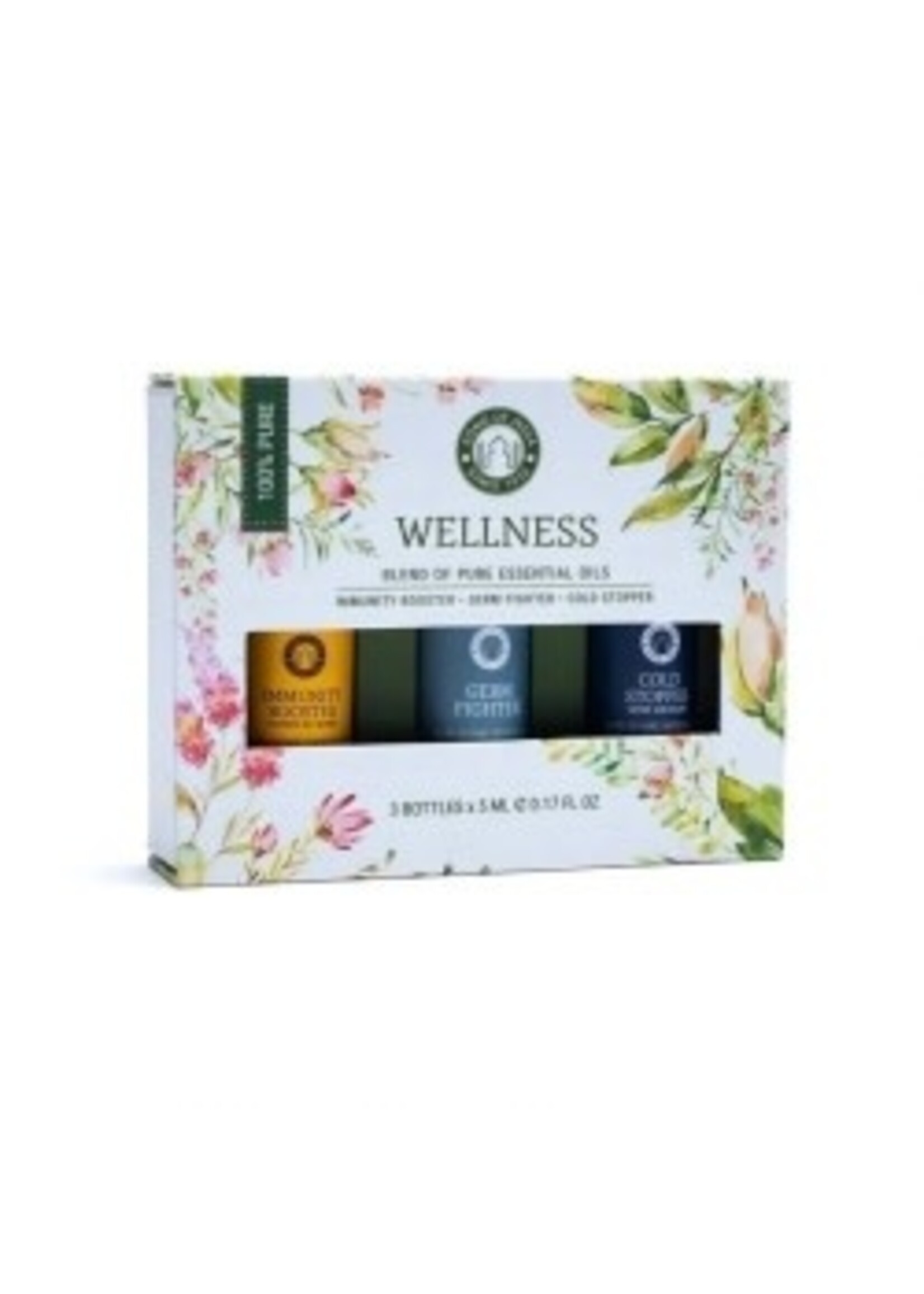 Song of India Song of India Essential Oil Gift Box Set of 3x 5ml bottles - Wellness (Immunity Booster, Germ Fighter, Cold Stopper)