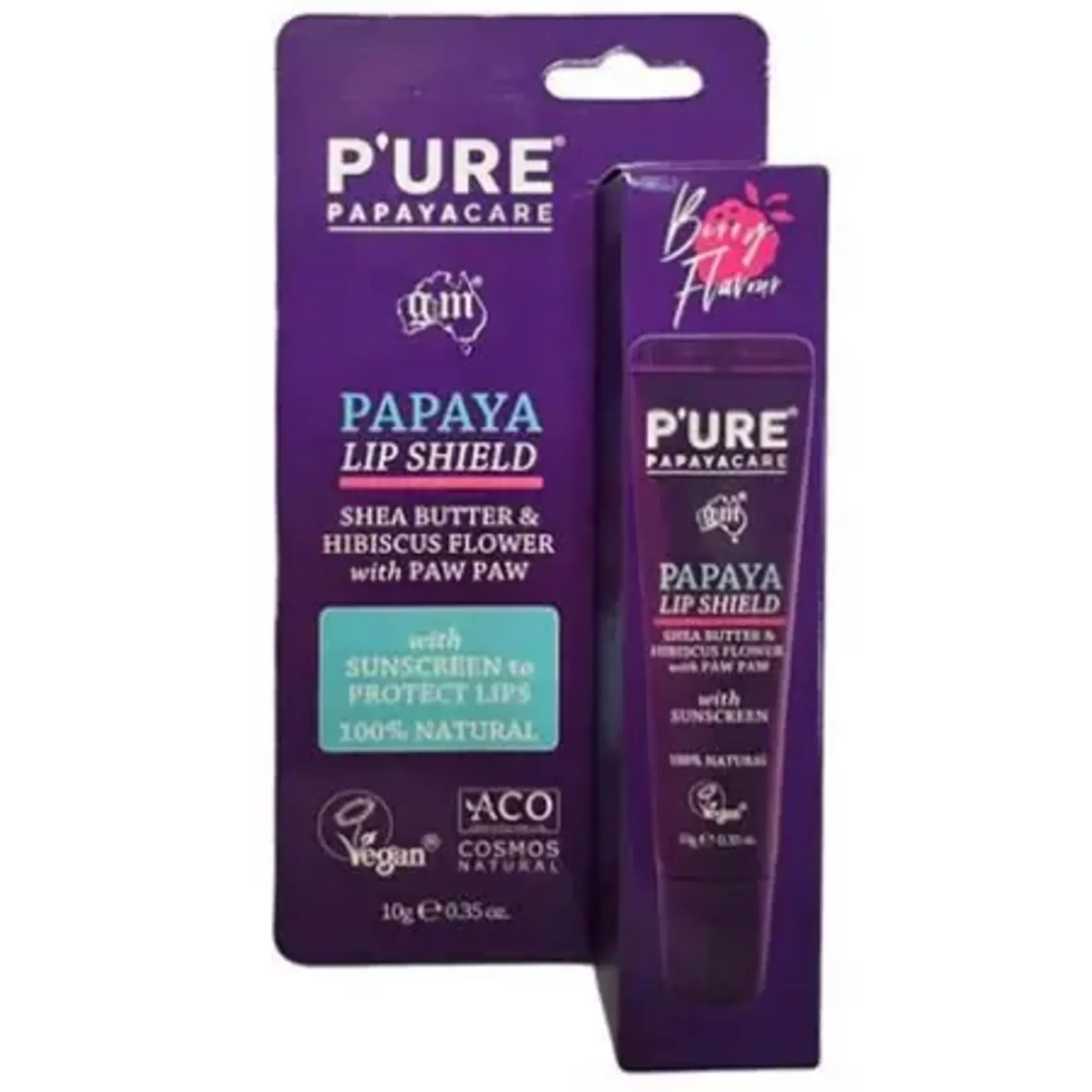 Pure Papayacare Pure Papayacare  Papya Lip Shield with sunscreen Berry Flavour 10gm