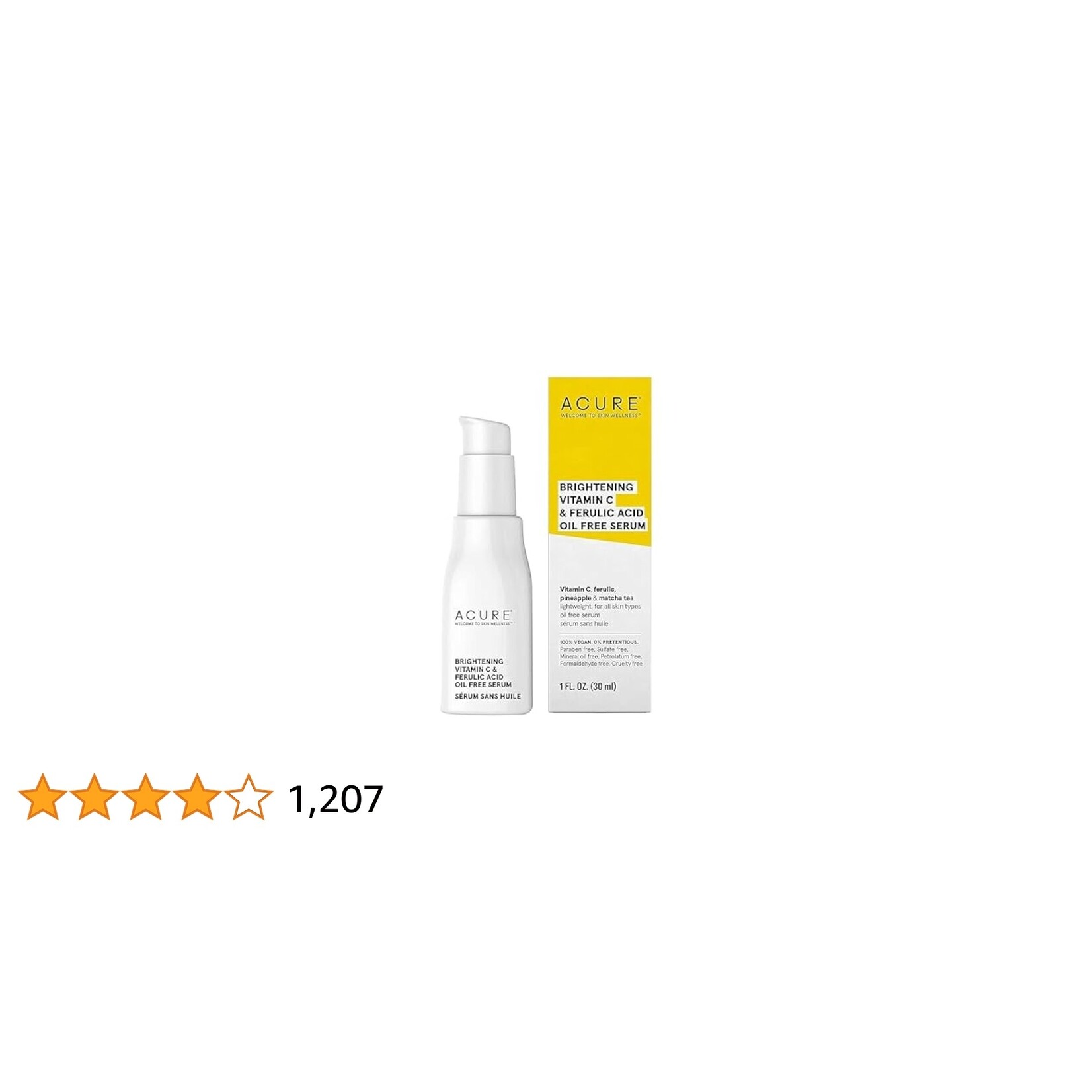 Acure Acure Brightening Vitamin C & Ferulic Acid Serum 10ml
