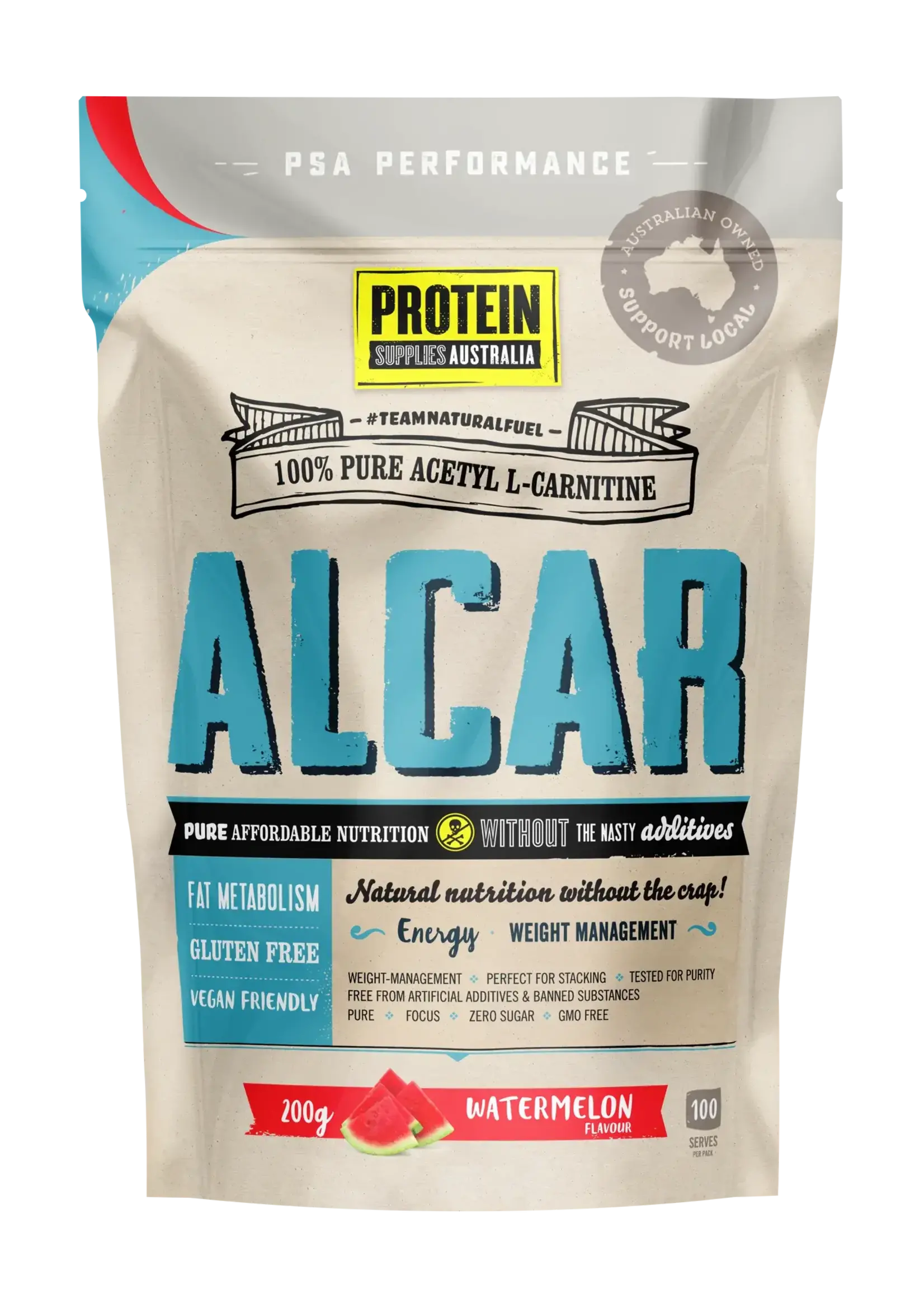 Protein Supplies Australia Protein Supplies Australia Alcar (Acetyl L-Carnitine) Watermelon 200g