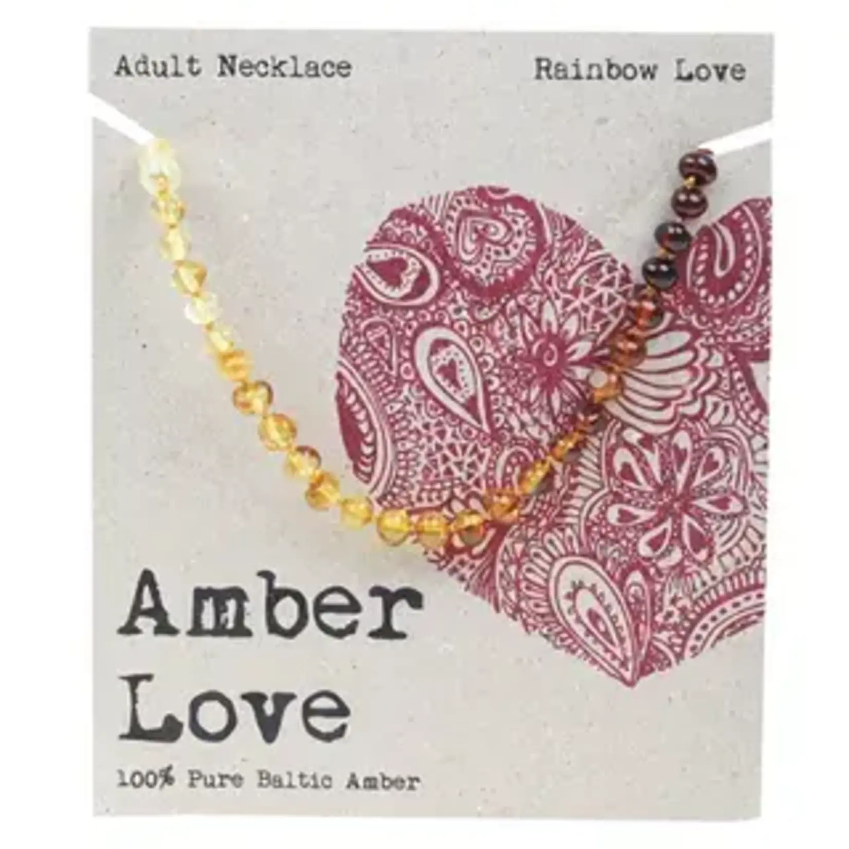 Amber Love Amber Love 100% Baltic Amber Adult Necklace 46cm Rainbow Love