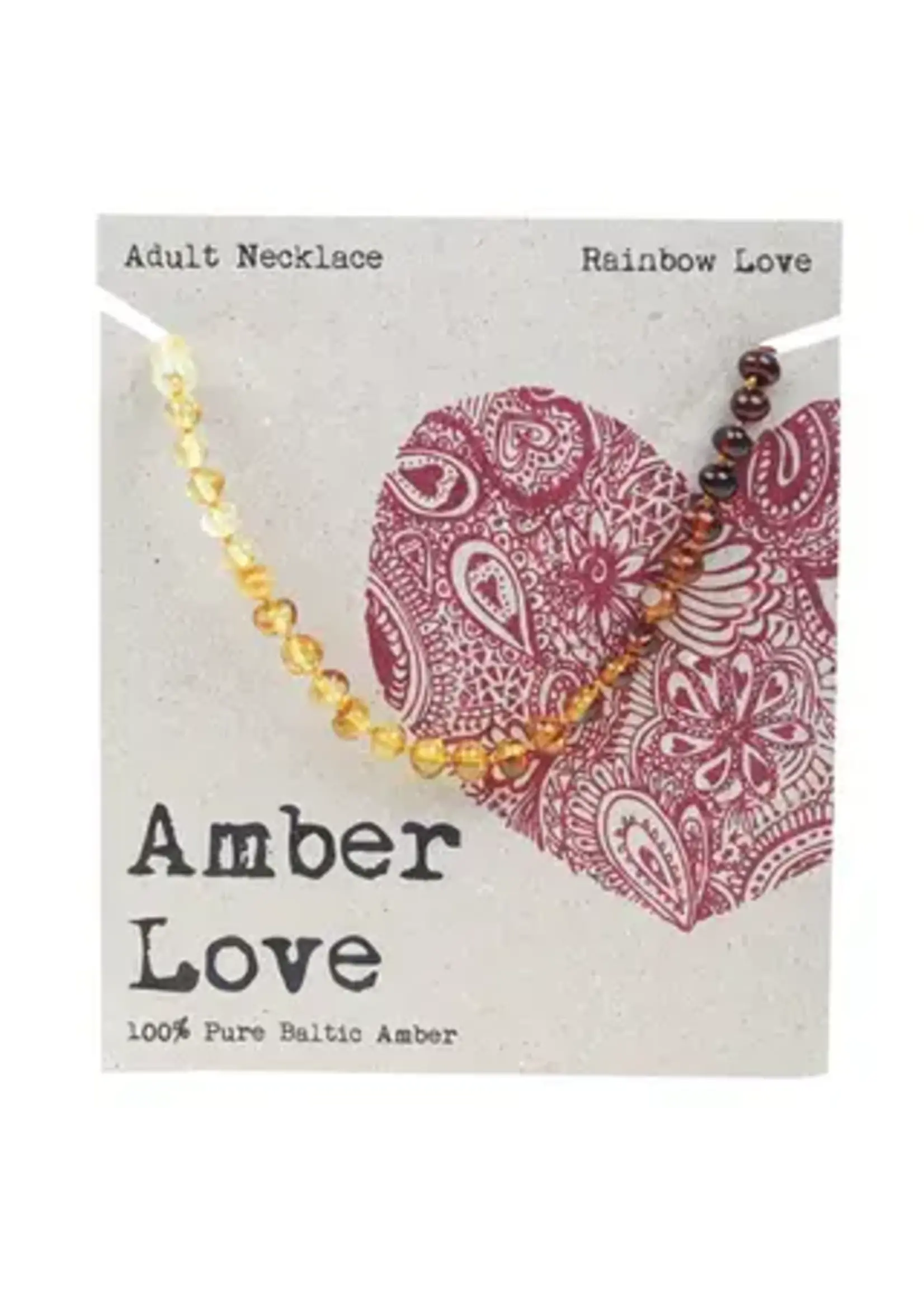 Amber Love Amber Love 100% Baltic Amber Adult Necklace 46cm Rainbow Love