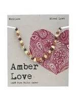 Amber Love Amber Love 100% Baltic Amber Children's Necklace  33cm Mixed Love