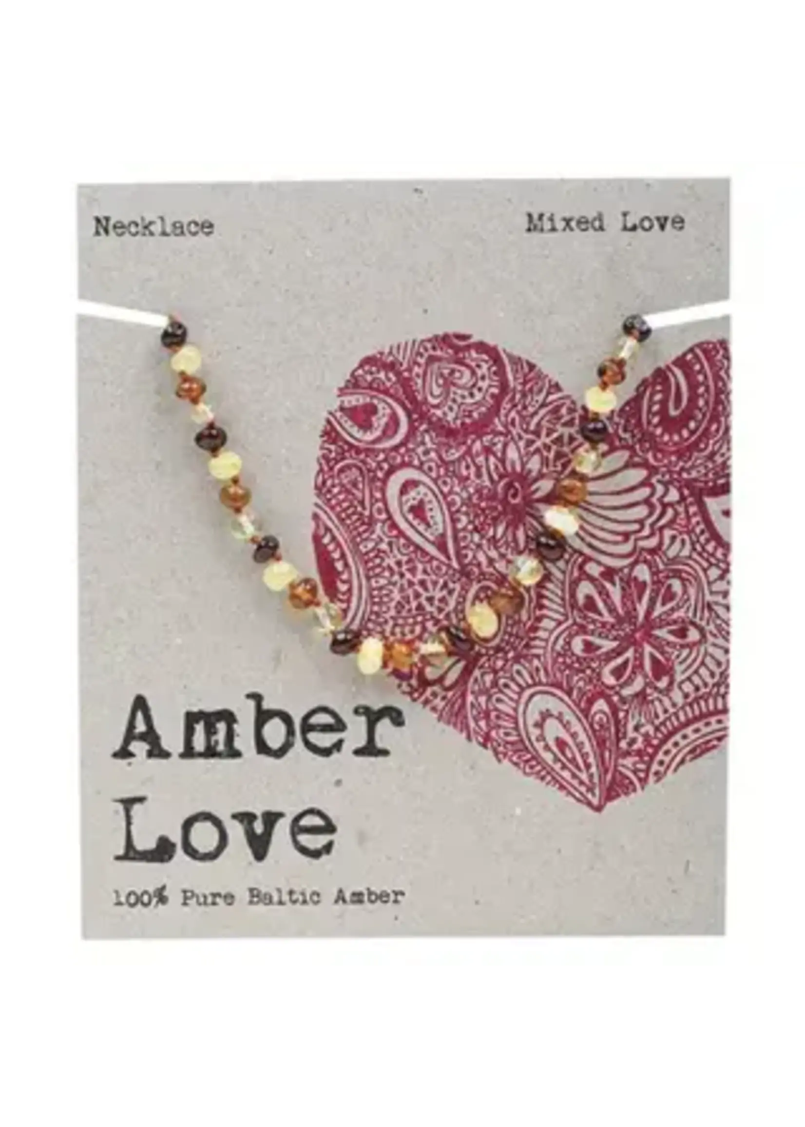 Amber Love Amber Love 100% Baltic Amber Children's Necklace  33cm Mixed Love