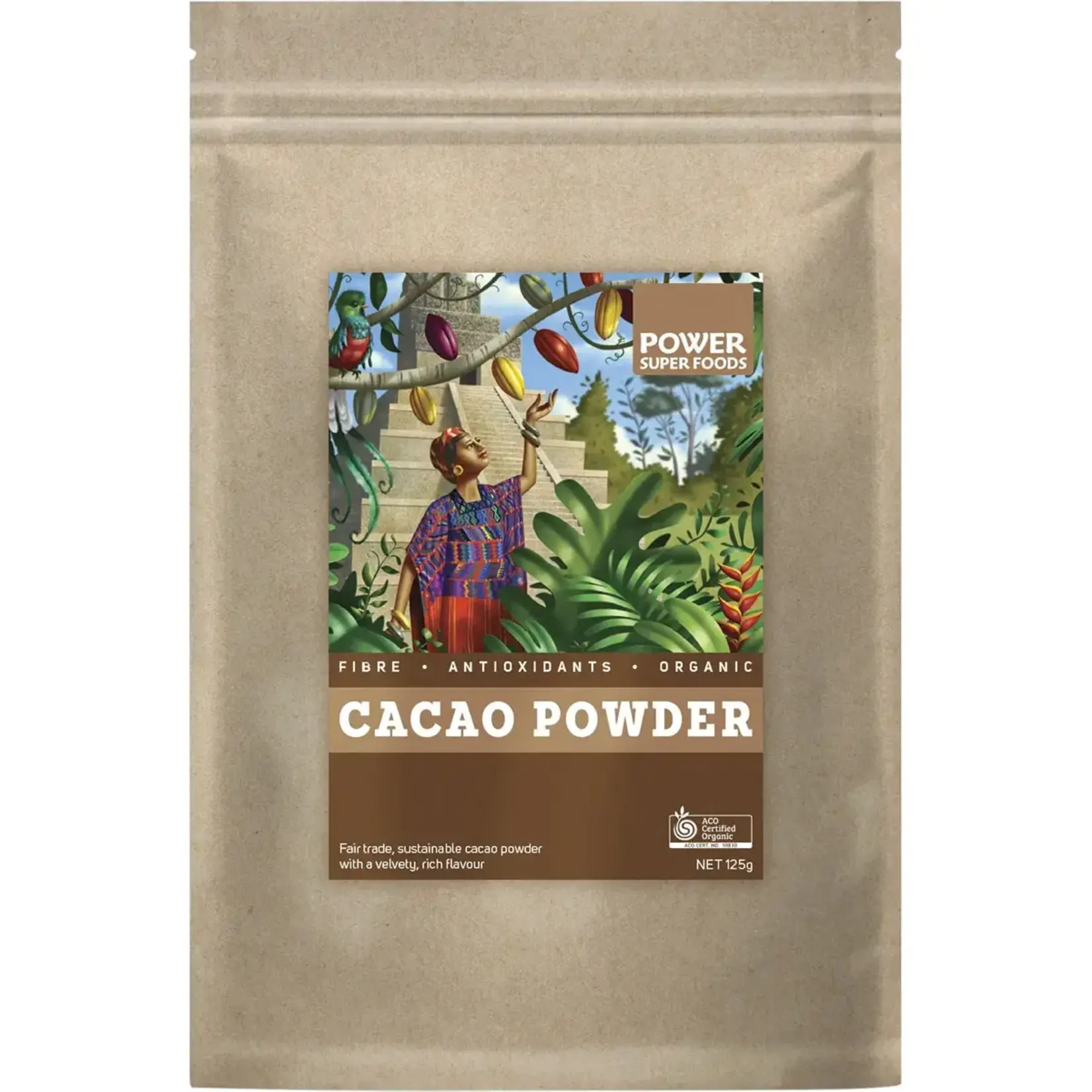 Power Super Foods Power Super Foods Organic Cacao Powder125gm ( Kraft Bag)