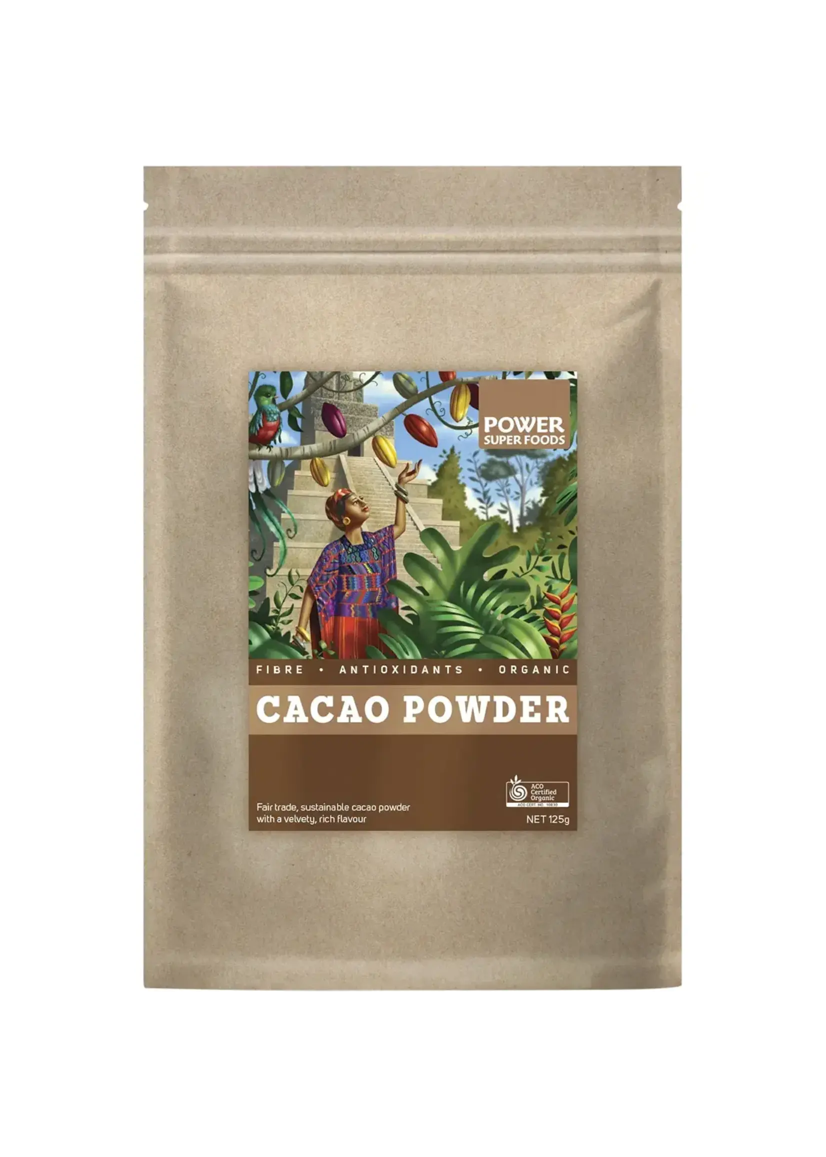 Power Super Foods Power Super Foods Organic Cacao Powder125gm ( Kraft Bag)