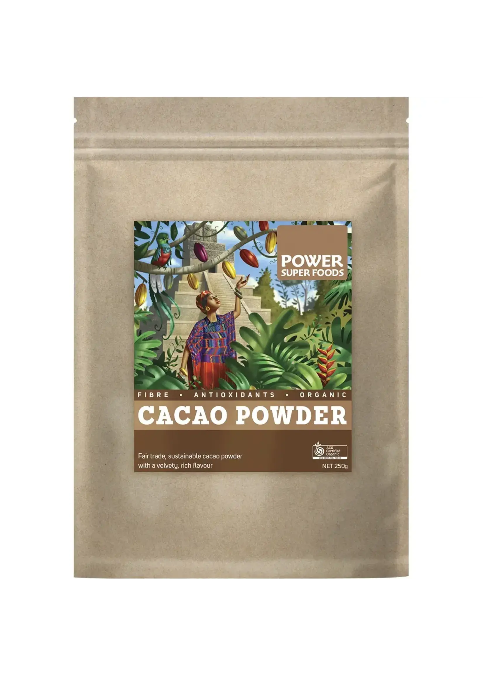 Power Super Foods Power Super Foods Organic Cacao Powder 250gm (Kraft Bag)