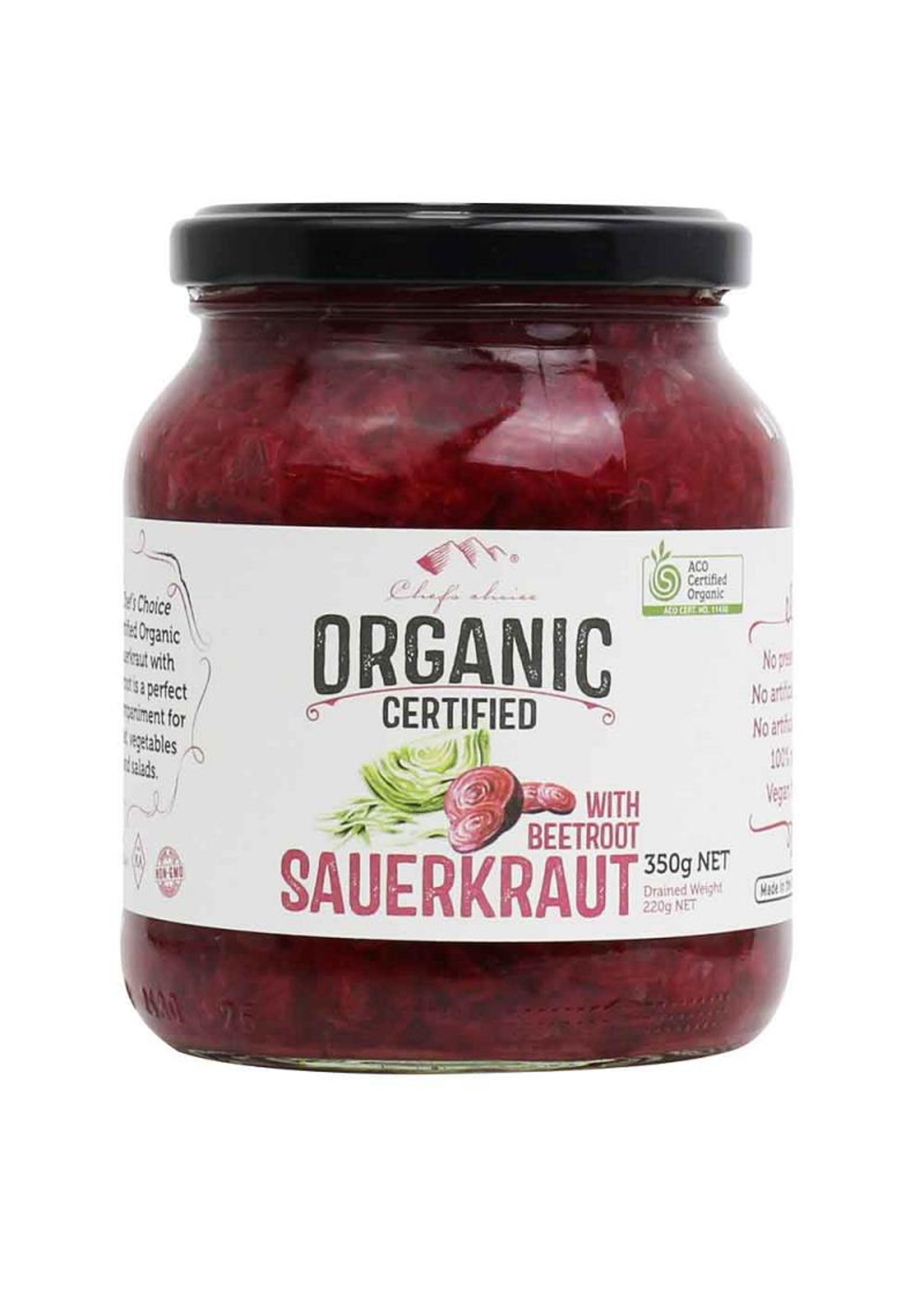 Chefs Choice Chefs Choice Organic Sauerkraut with Beetroot 350g