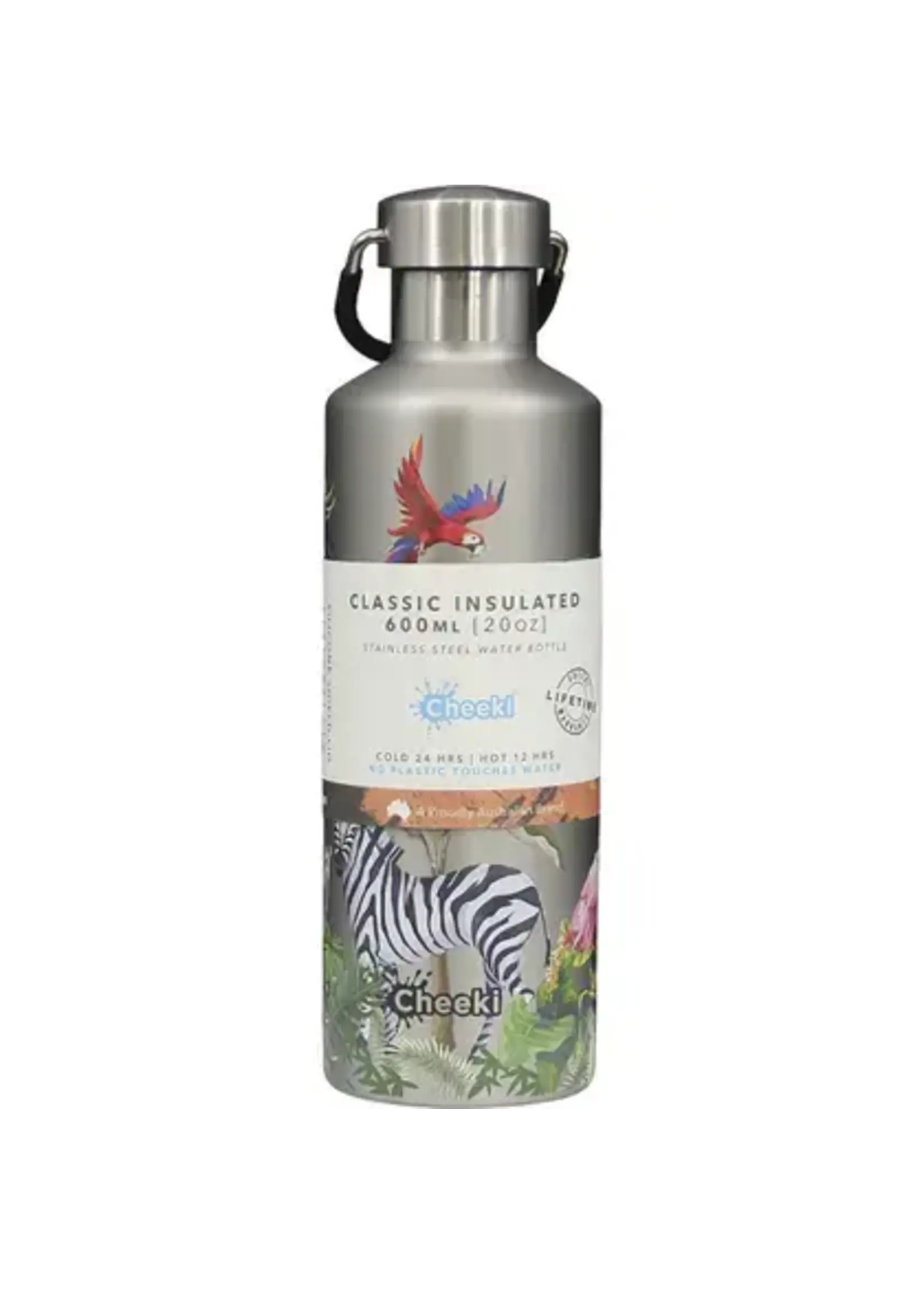 Cheeki Cheeki Insulated Drink Bottle. 600ml 3D Jungle