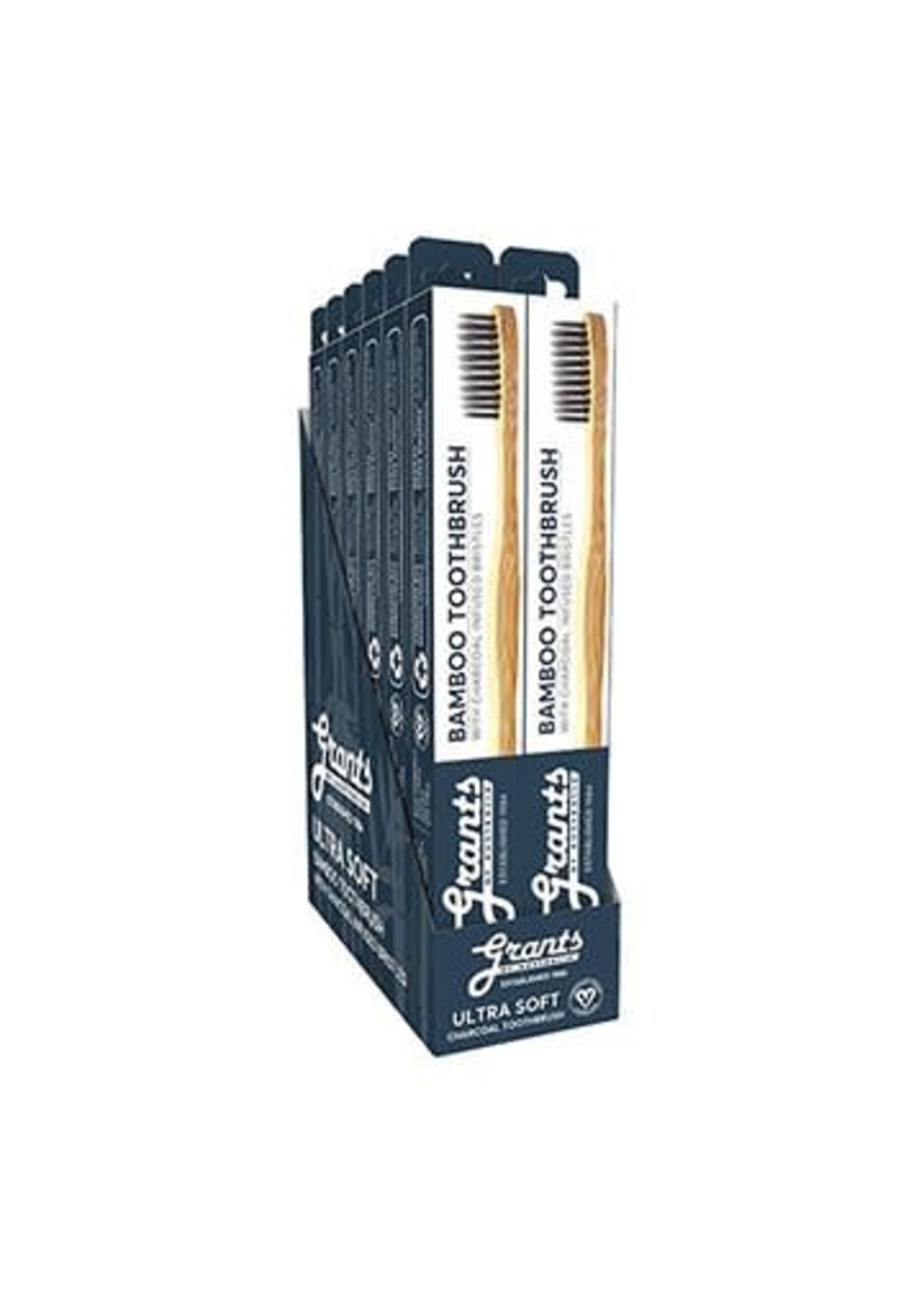 Grant's Grants Bamboo Toothbrush With Charcoal Infused Bristles Adult Ultra Soft