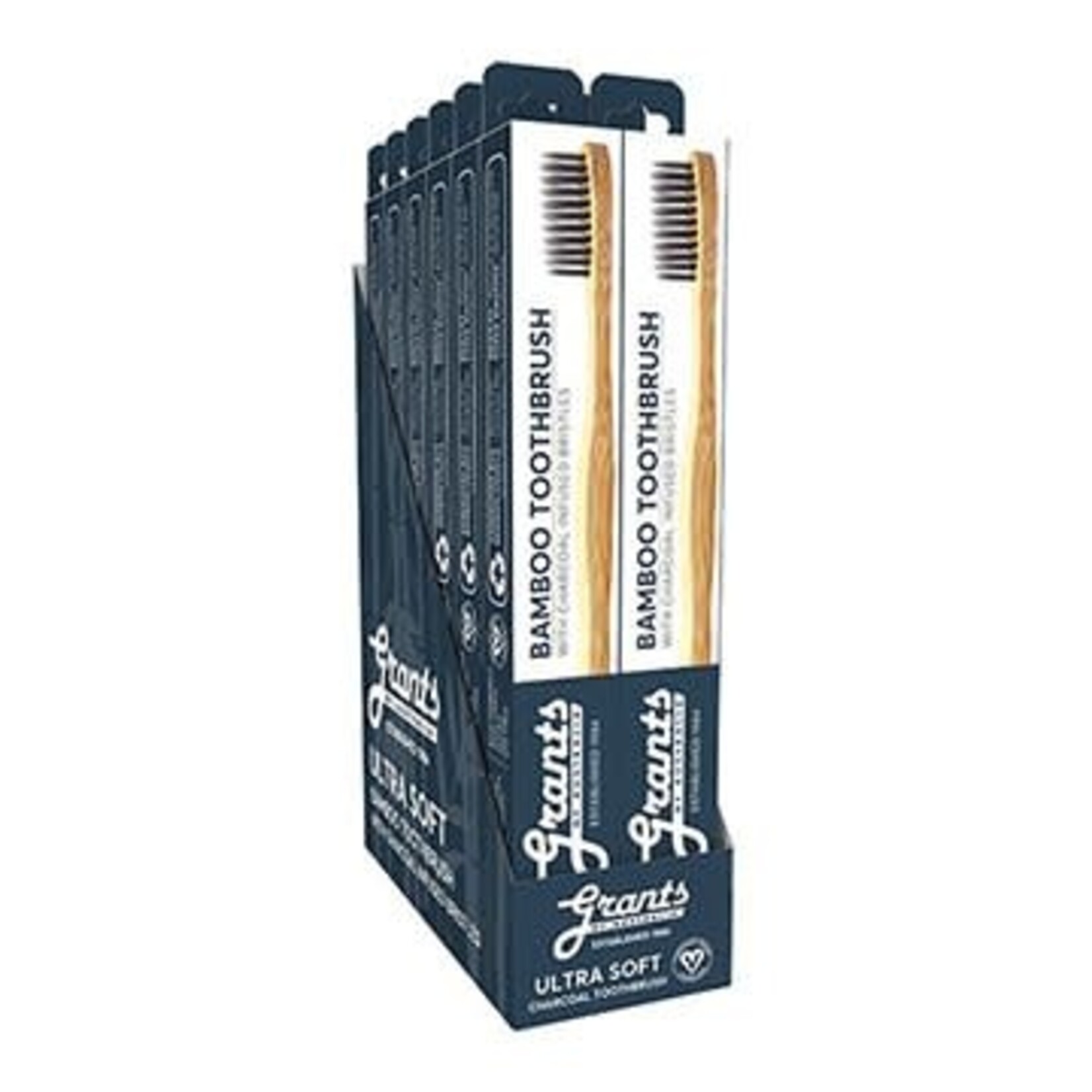 Grant's Grants Bamboo Toothbrush With Charcoal Infused Bristles Adult Ultra Soft