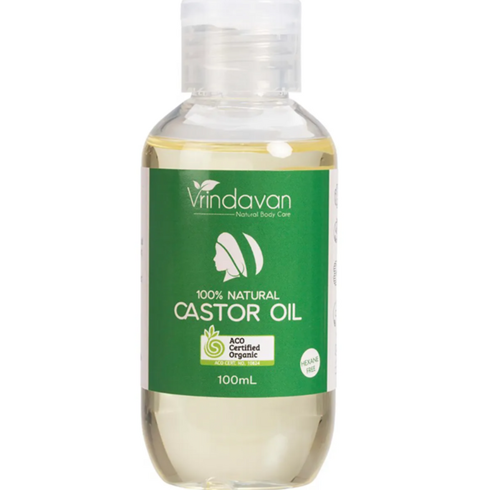 VRINDAVAN Vrindavan Organic Castor Oil 100% Natural 100ml ( Plastic Bottle Green Label)