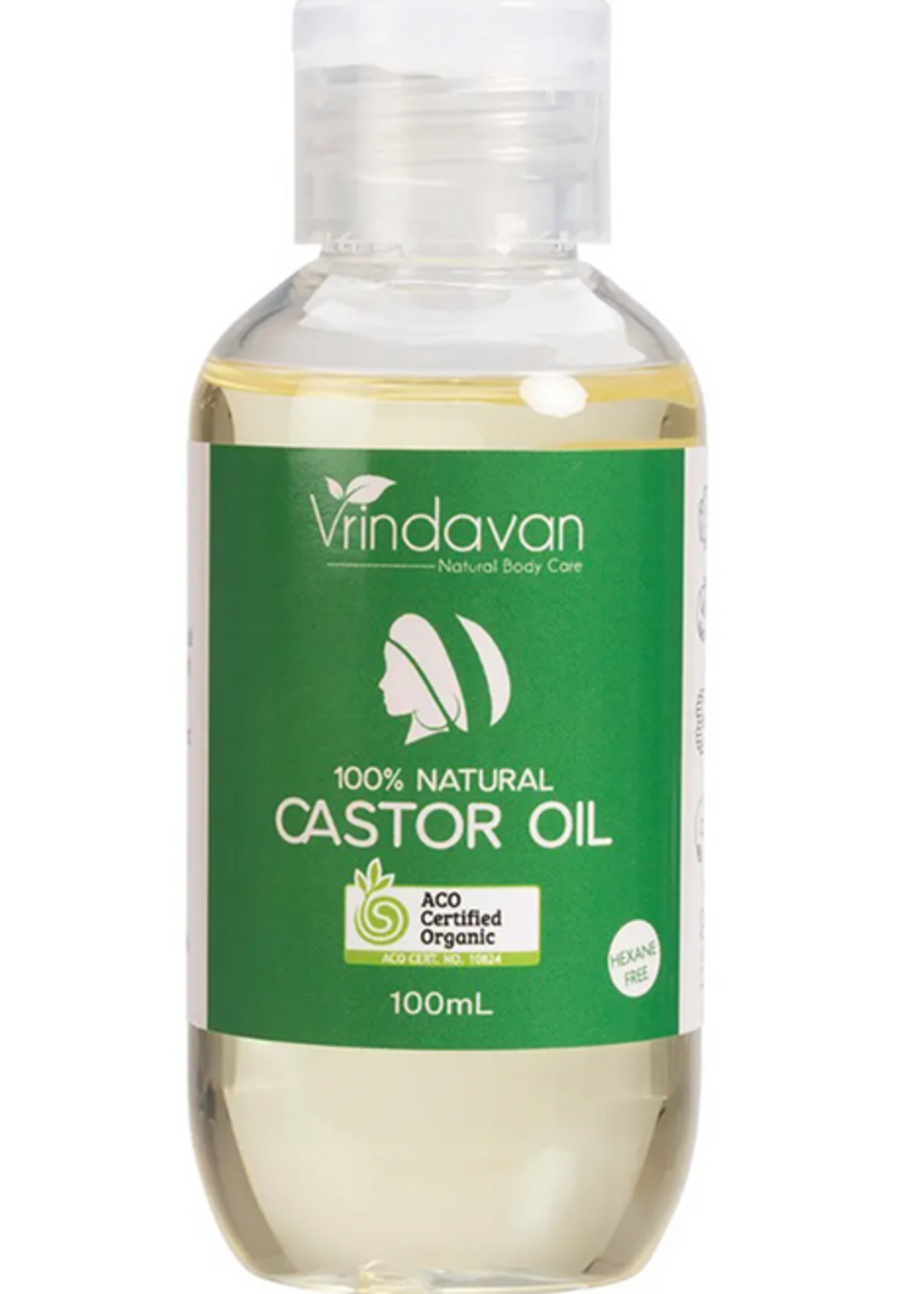 VRINDAVAN Vrindavan Organic Castor Oil 100% Natural 100ml ( Plastic Bottle Green Label)