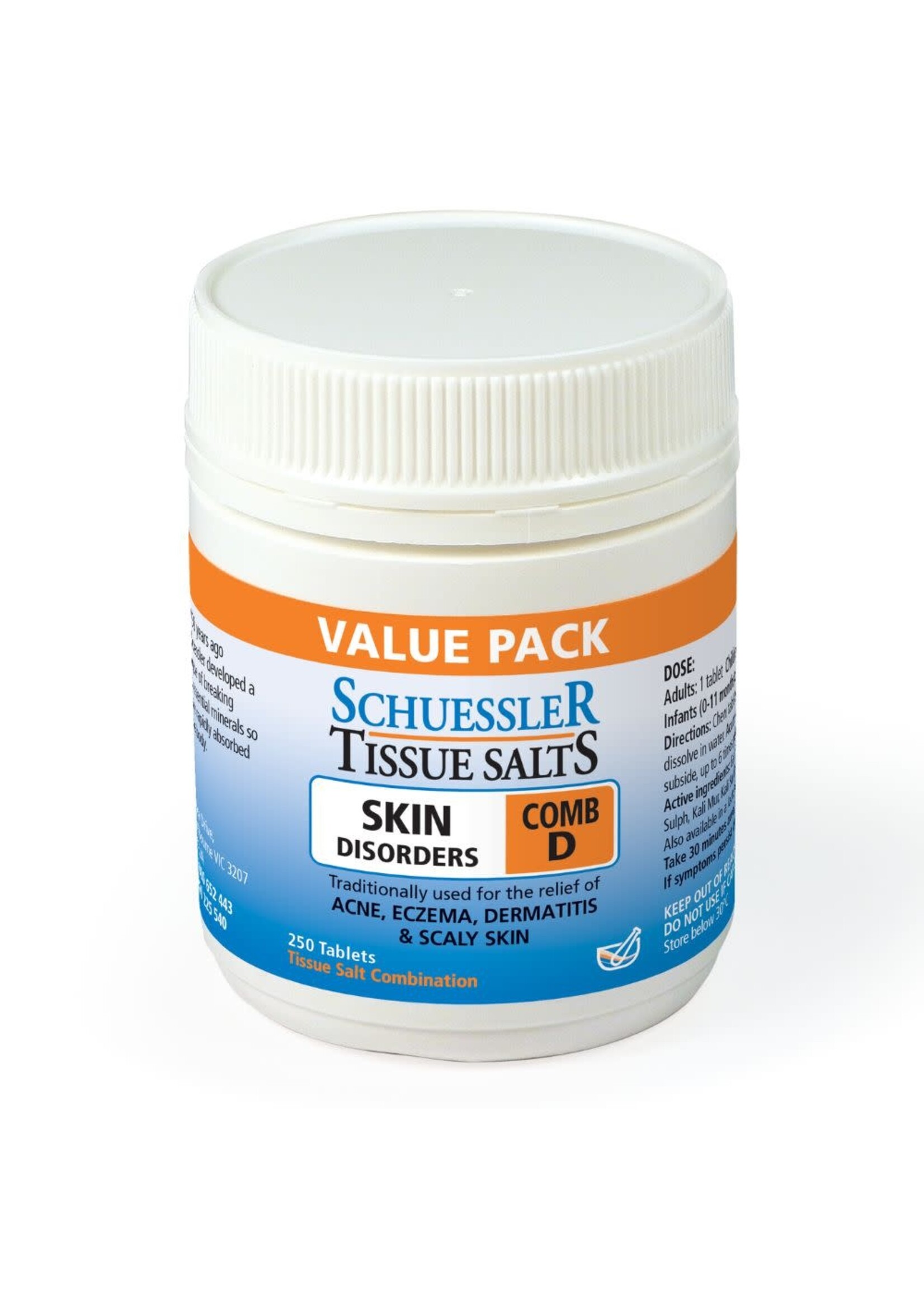 Schuessler Schuessler Tissue Salt Comb D Skin Disorders 250 tabs
