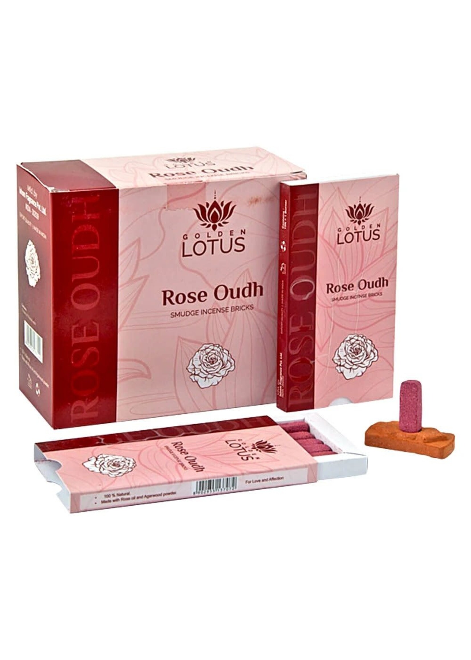 Golden Lotus Golden Lotus Incence Smudge Bricks Rose Oudh