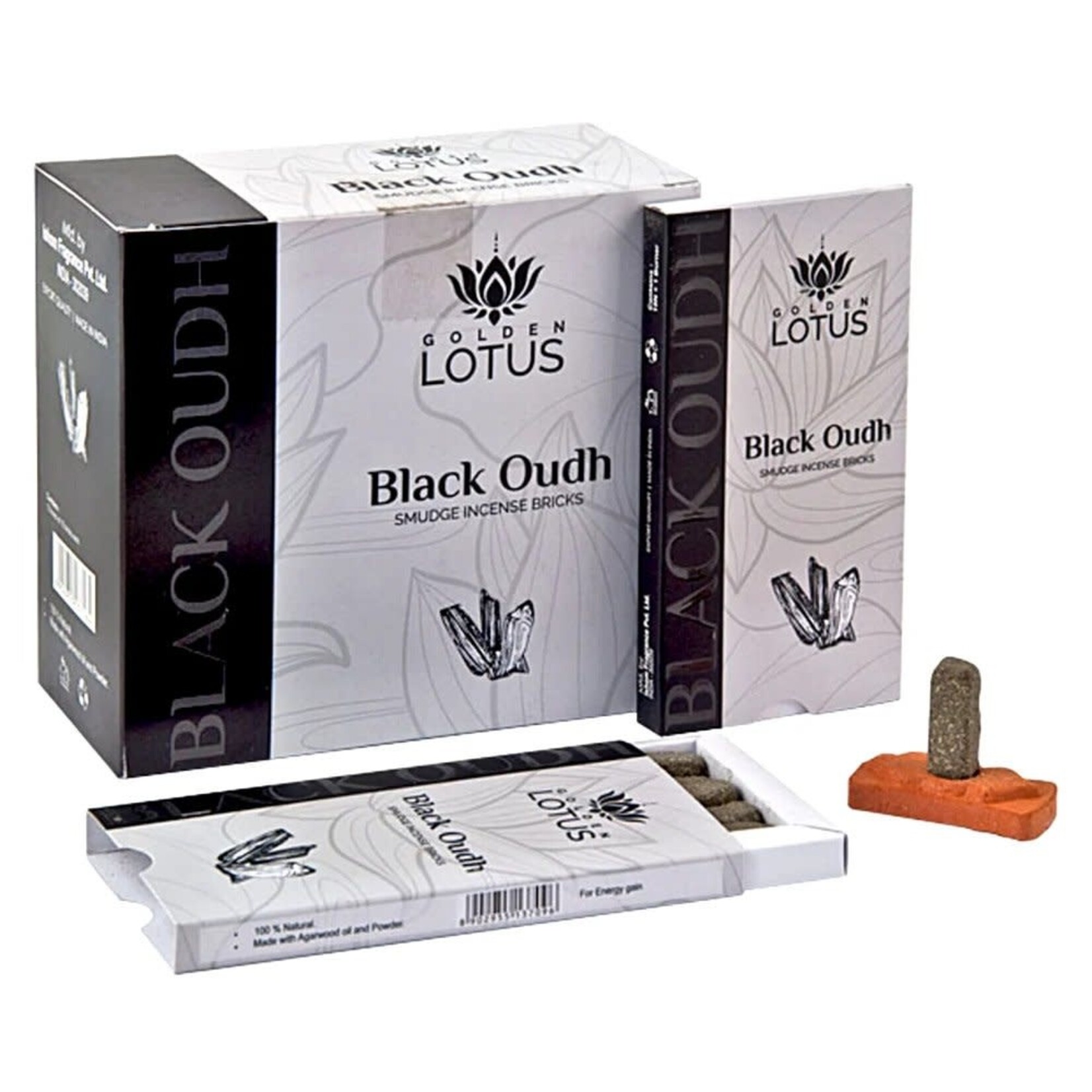Golden Lotus Golden Lotus Incence Smudge Bricks Black Oudh