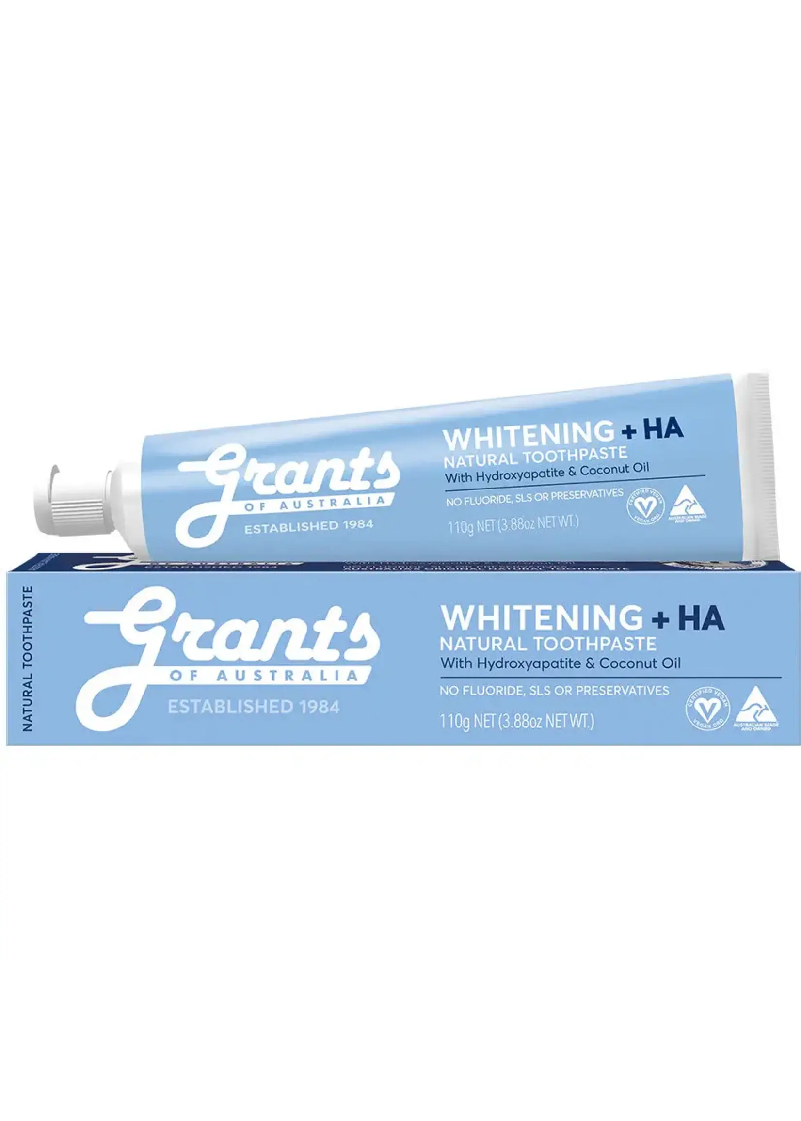 Grant's Grants Natural Toothpaste 110g Whitening + HA ( Light & Dark Blue)