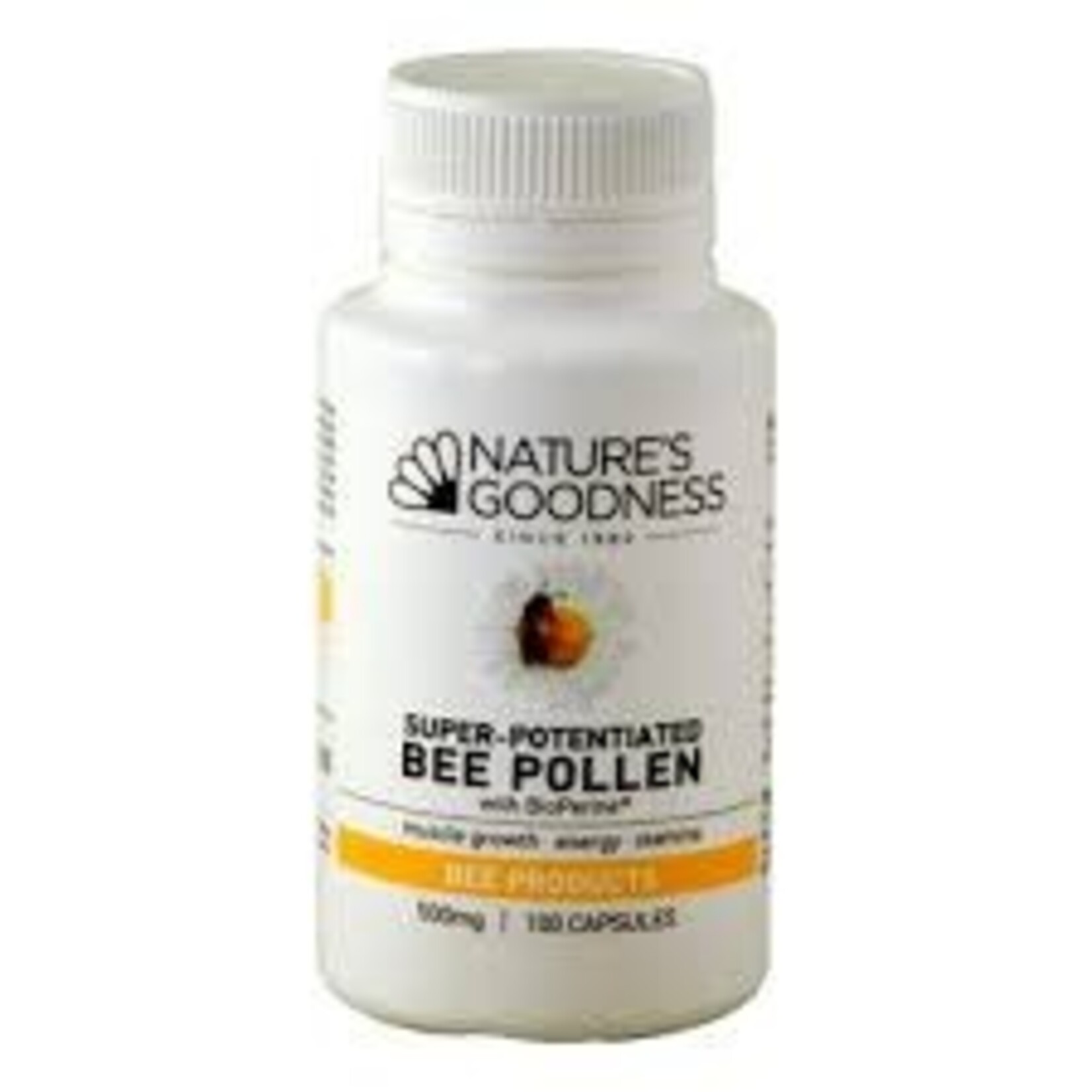 Nature's Goodness Natures Goodness Potentiated Bee Pollen 500mg 60 Caps