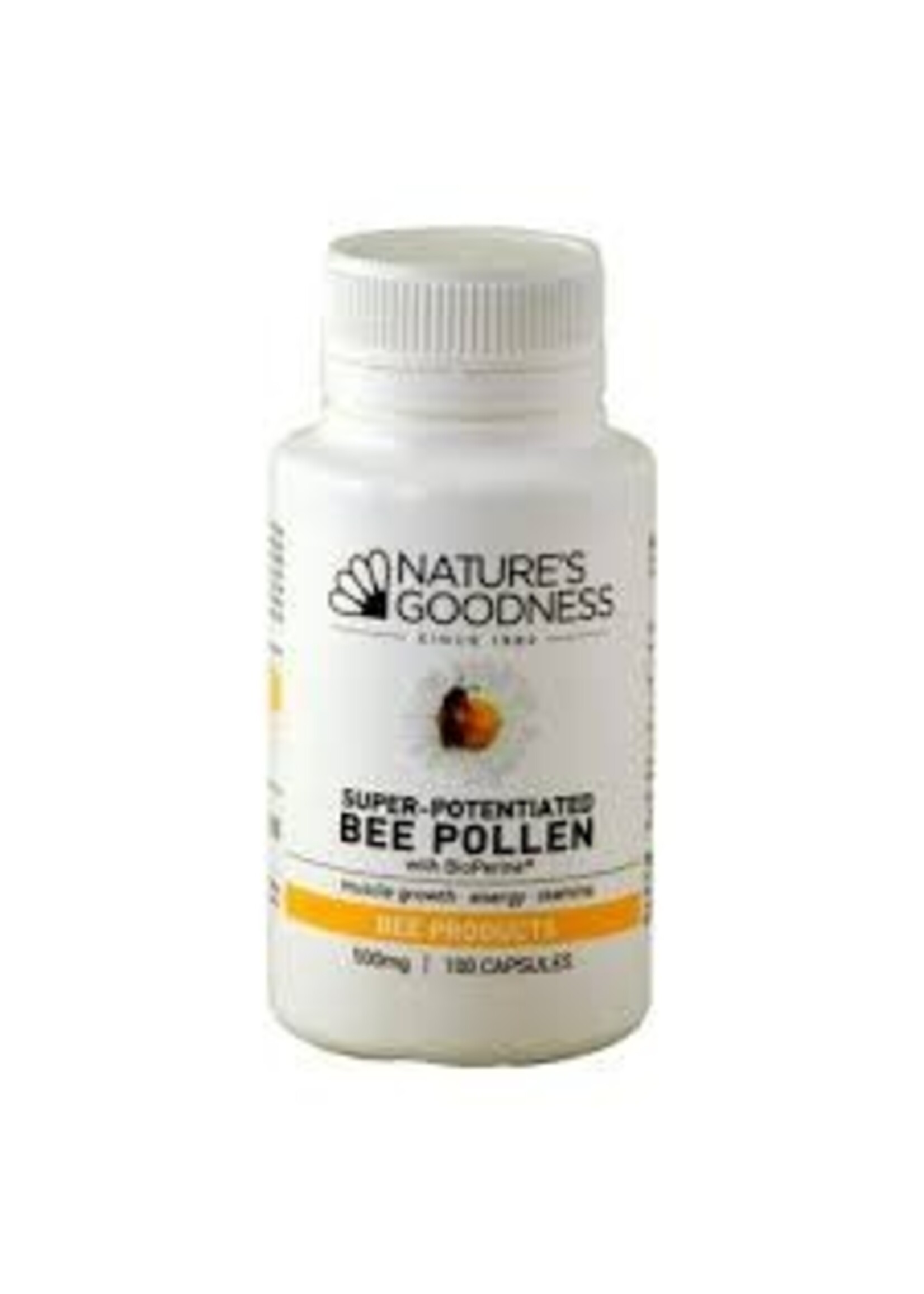 Nature's Goodness Natures Goodness Potentiated Bee Pollen 500mg 60 Caps