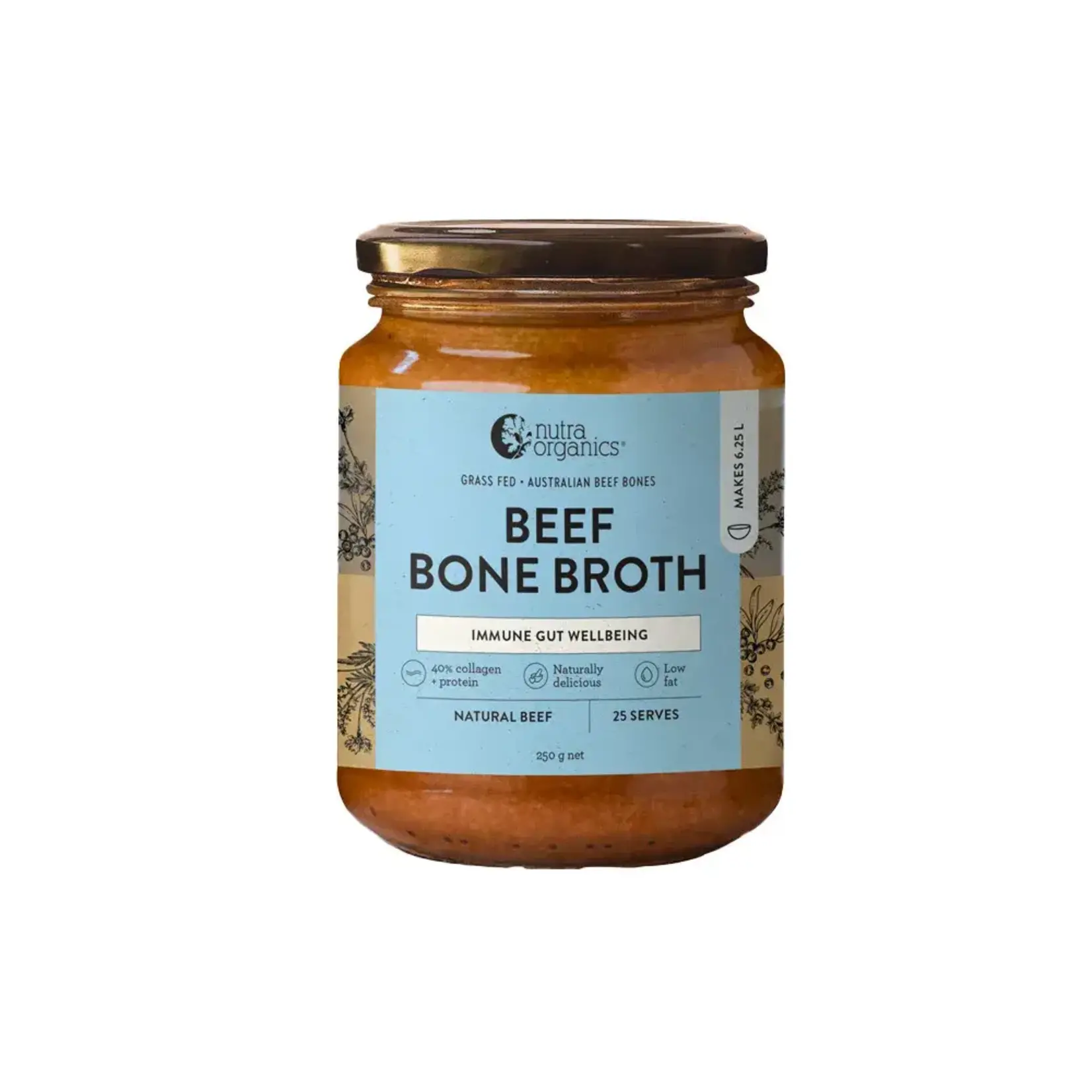 NutraOrganics Nutra Organics Bone Broth Beef Concentrate 250g Natural
