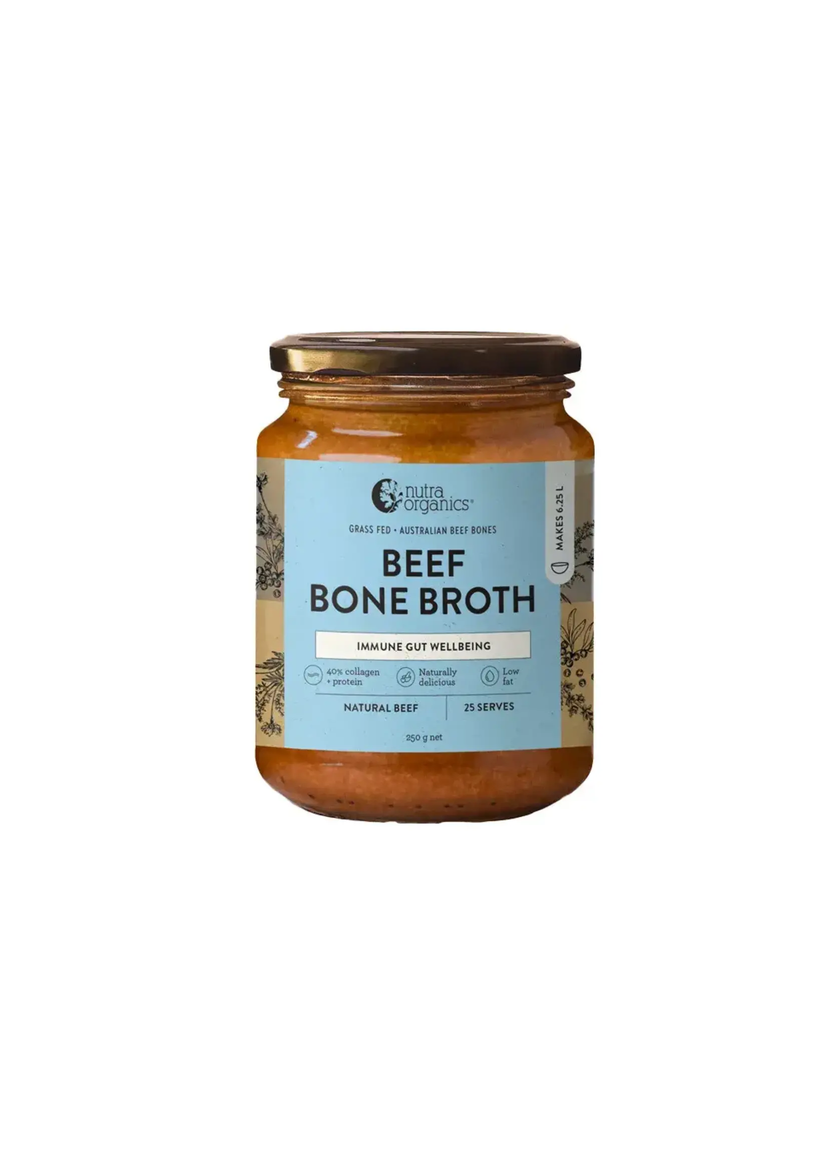 NutraOrganics Nutra Naturals  Bone Broth Beef Concentrate 250g Natural