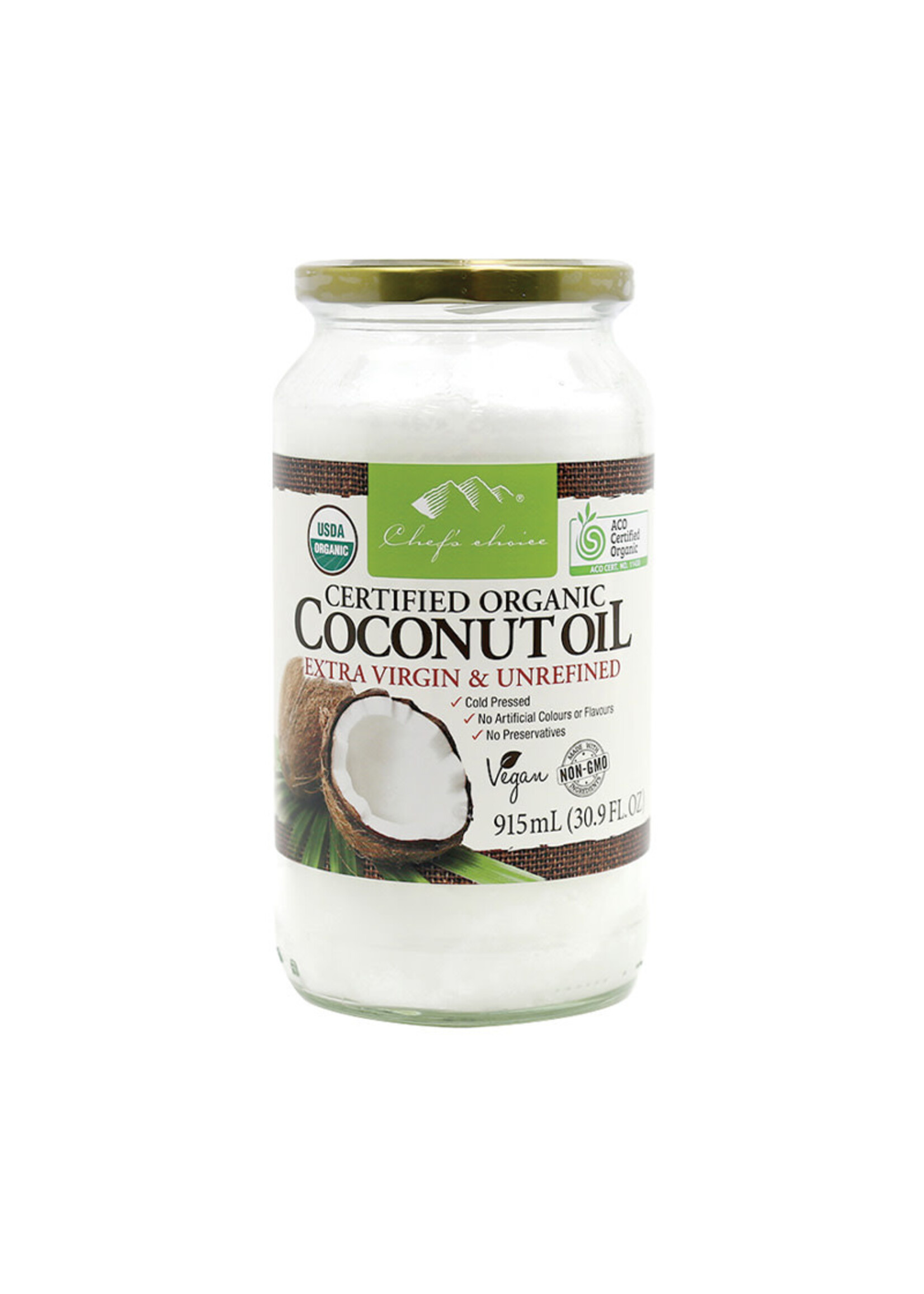Chefs Choice Chefs Choice Organic Coconut Oil Extra Virgin Unrefined 915ml