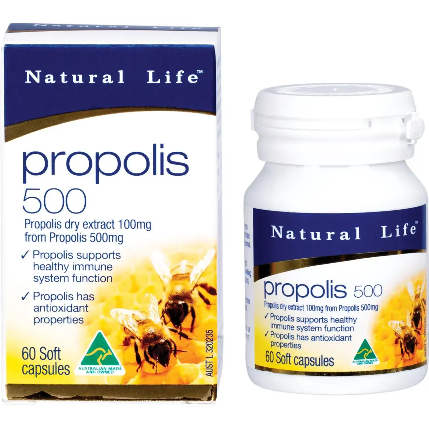Natural Life Natural Life Propolis Capsules 500mg  60 caps