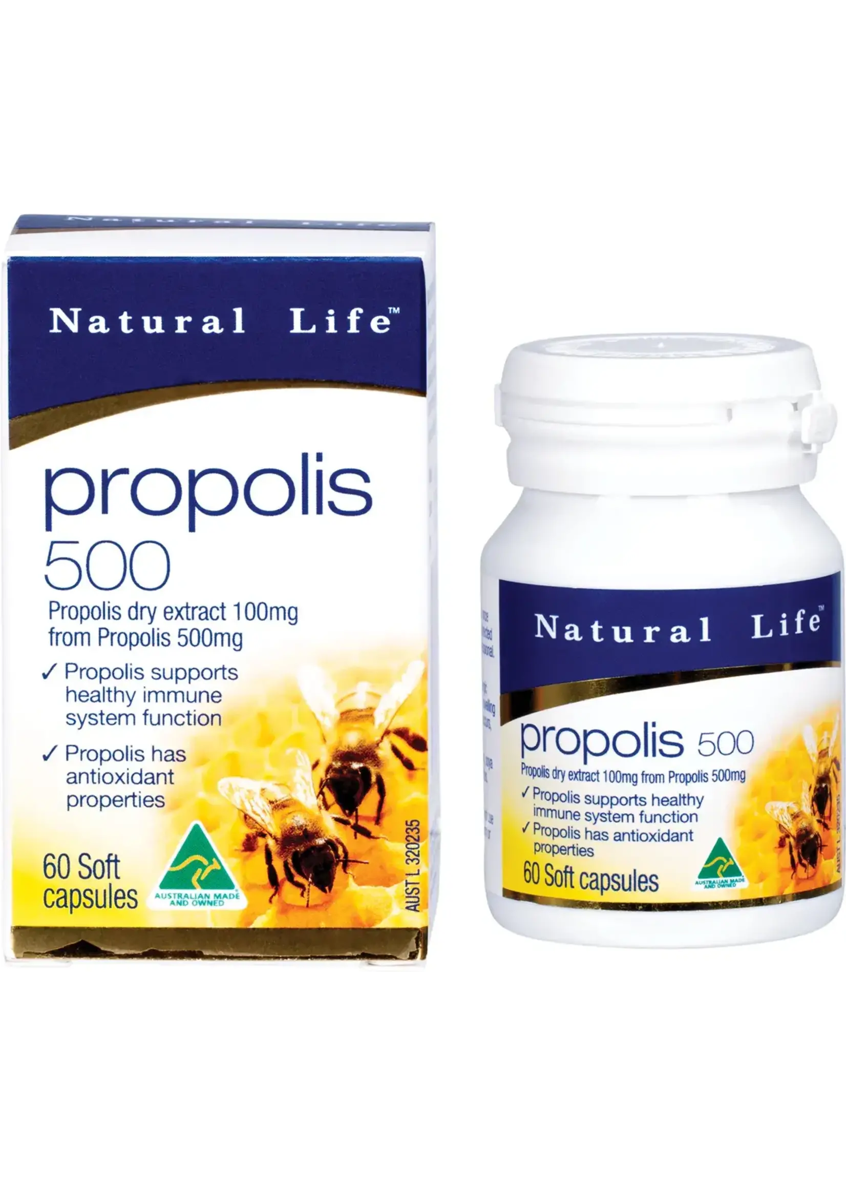 Natural Life Natural Life Propolis Capsules 500mg  60 caps